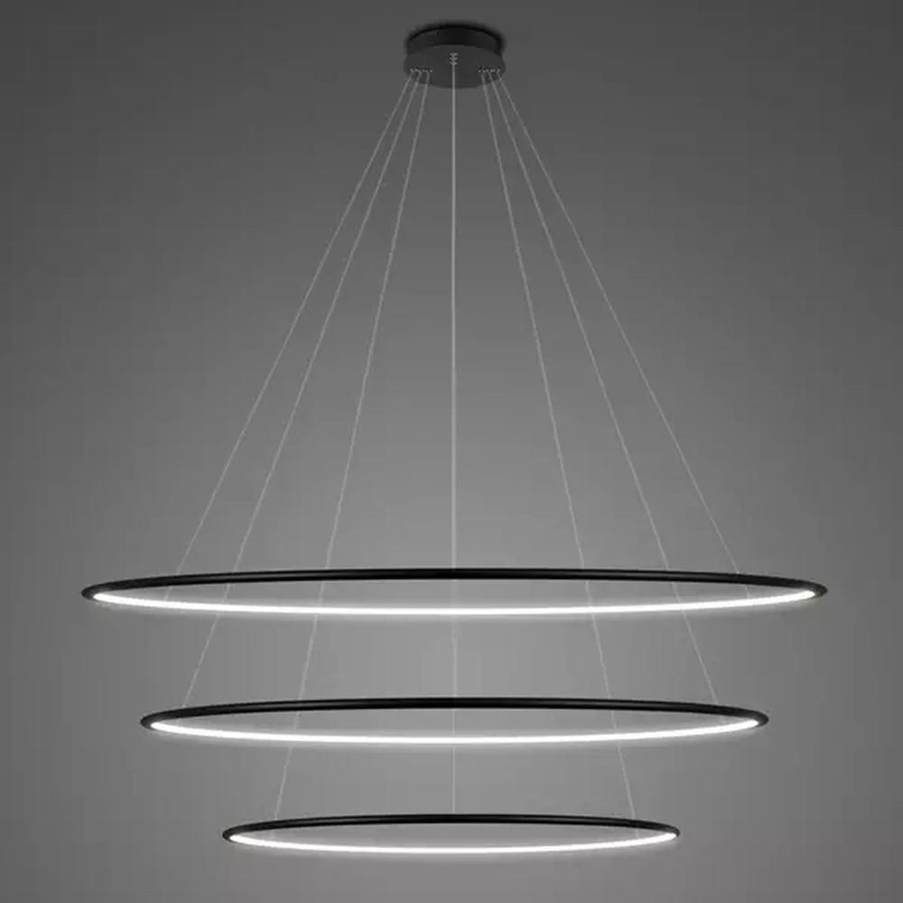 Altavola Design Ledowe Okręgi lampă suspendată 3x113 W negru LA075/P_120_in_4k_black