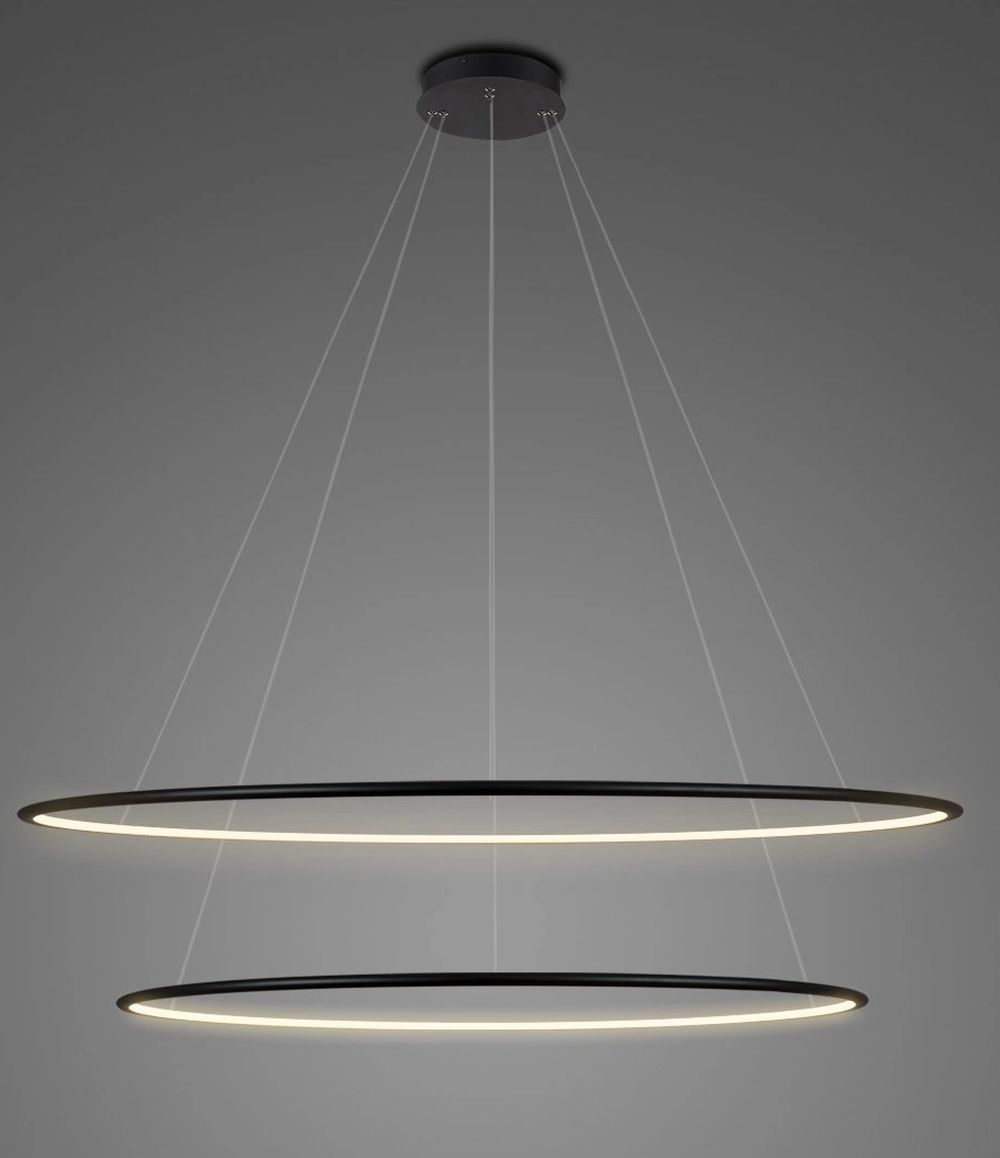 Altavola Design Ledowe Okręgi lampă suspendată 2x68 W negru LA074/P_100_in_4k_black