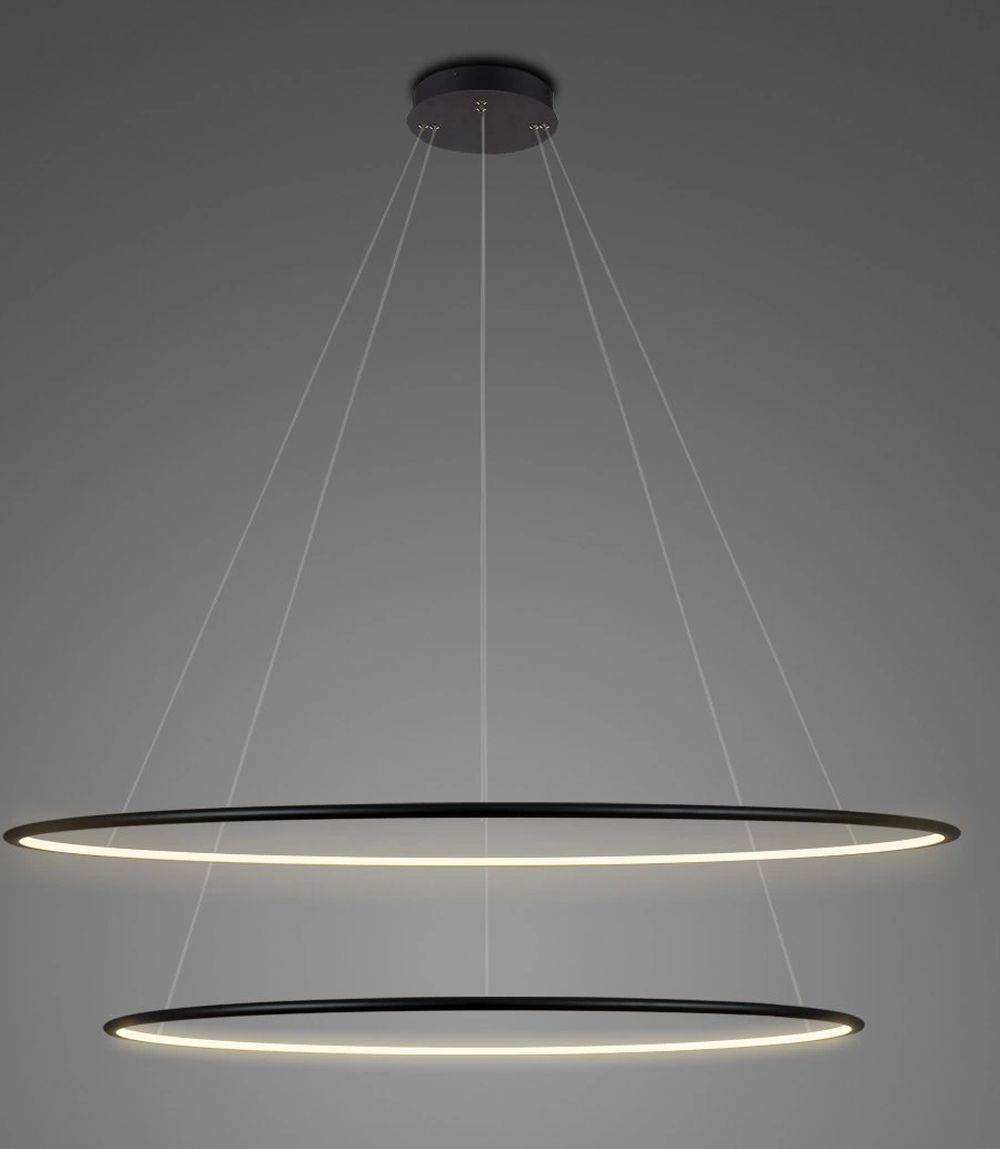 Altavola Design Ledowe Okręgi lampă suspendată 2x68 W negru LA074/P_100_in_4k_black_dimm