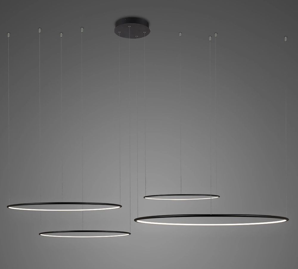 Altavola Design Ledowe Okręgi lampă suspendată 4x152 W negru LA084/CO4_100_in_3k_152W_black