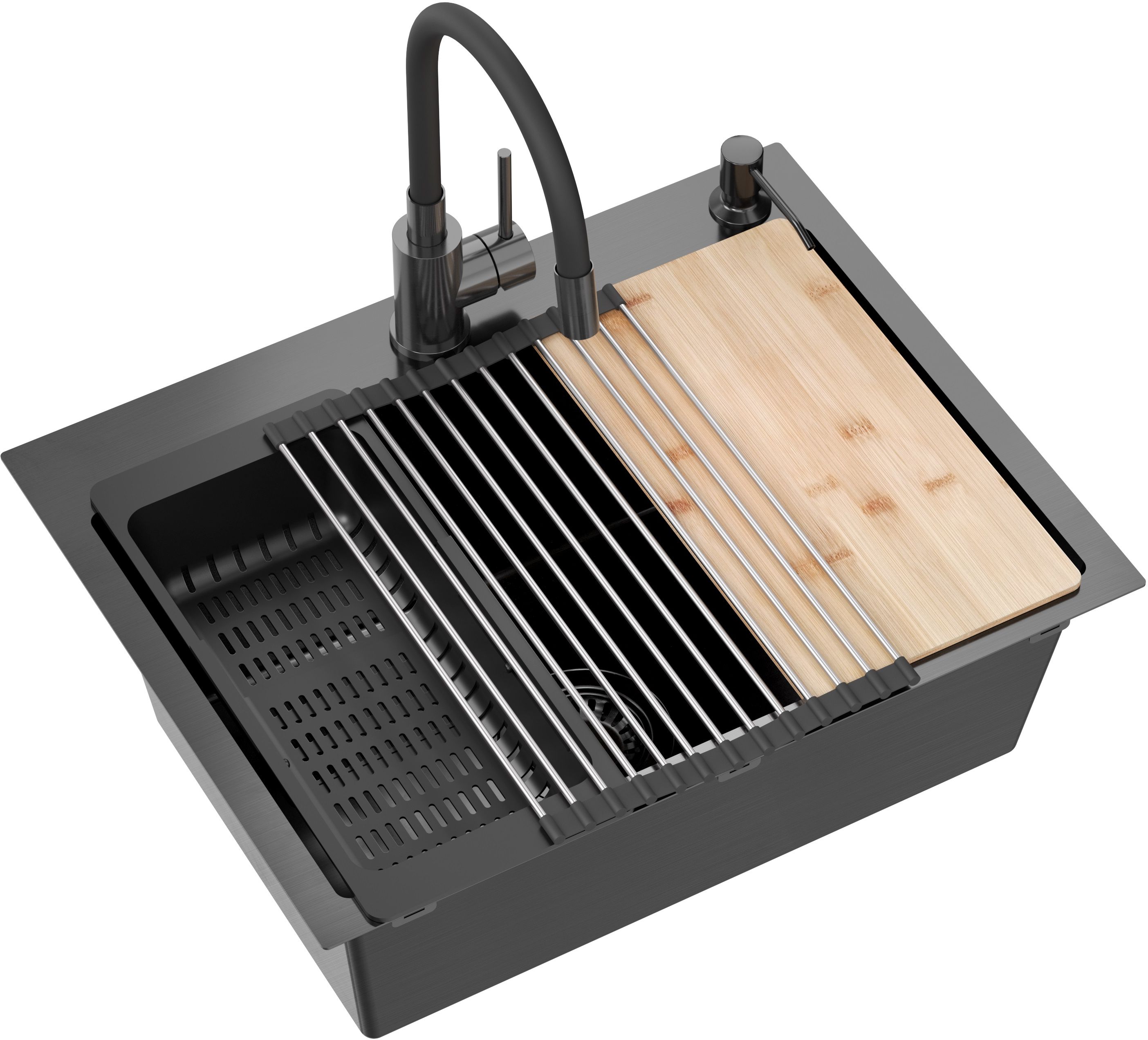 Quadron Luke chiuveta cu baterie și accesorii gri-antracit/gri-antracit ZH5845PVDBLM_3323503PVDBLM