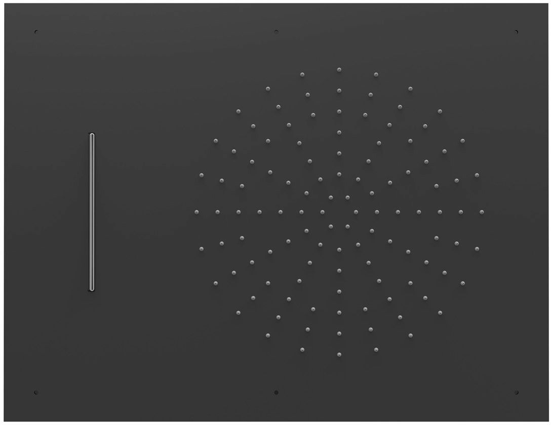 Tres Exclusive cap de duș 65x50 cm dreptunghiular negru 29997001NM