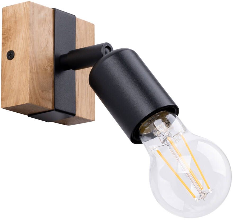 Sollux Lighting Zuca lampă de perete 1x15 W negru-lemn SL.1295
