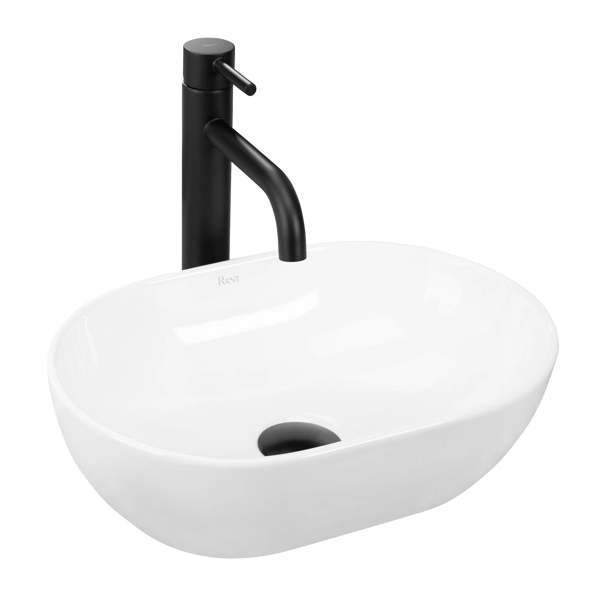 Rea Amelia lavoar 38x26 cm ovale de blat alb REA-U3322