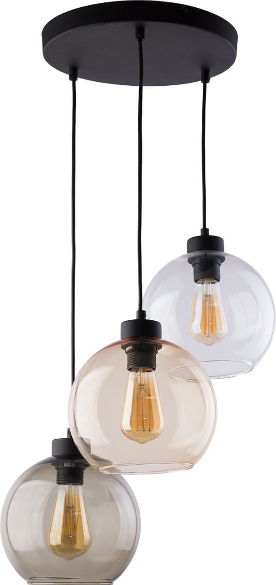 TK Lighting Cubus lampă suspendată 3x15 W negru-transparent-chihlimbar-grafit 2831