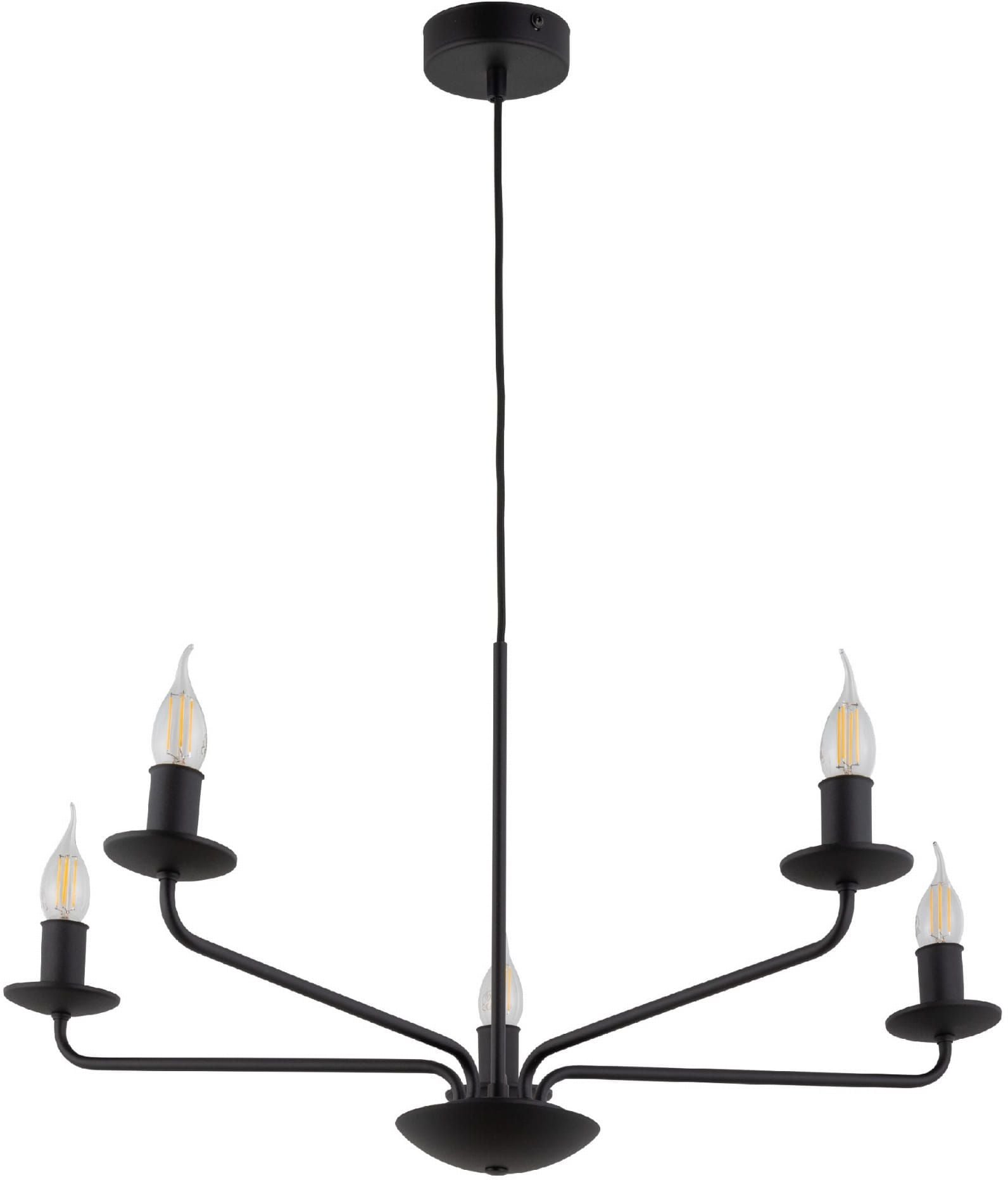 TK Lighting Limal lampă suspendată 5x40 W negru 4612