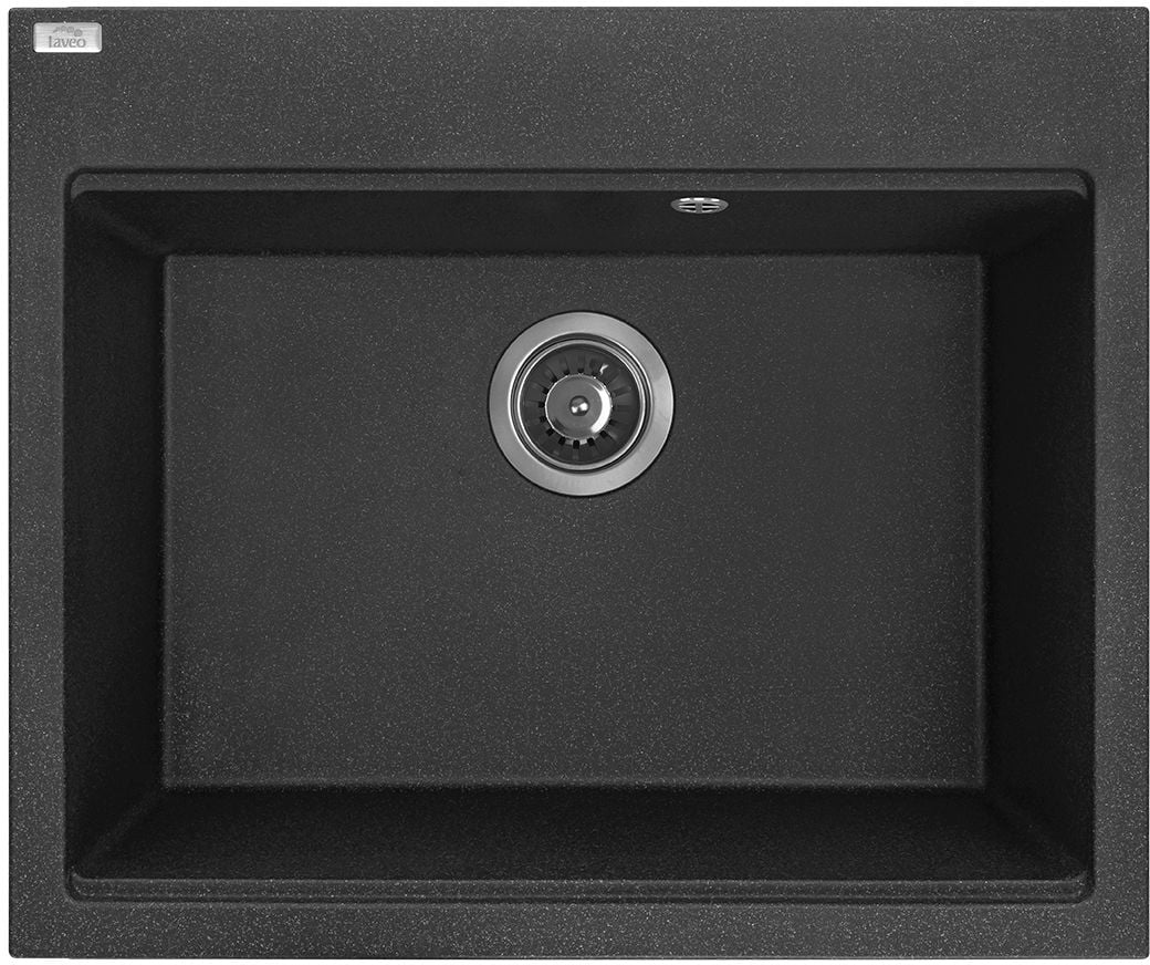 Laveo Tau chiuvetă din granit 60x50 cm negru SBT7106