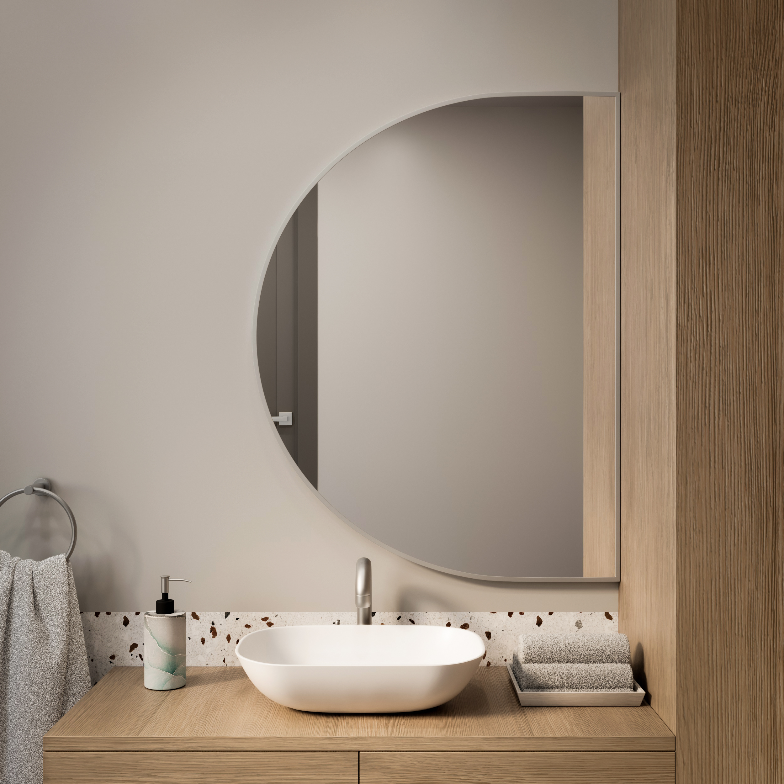Baltica Design Tiny Border Semi Round oglindă 120x80 cm argint 5904107923925