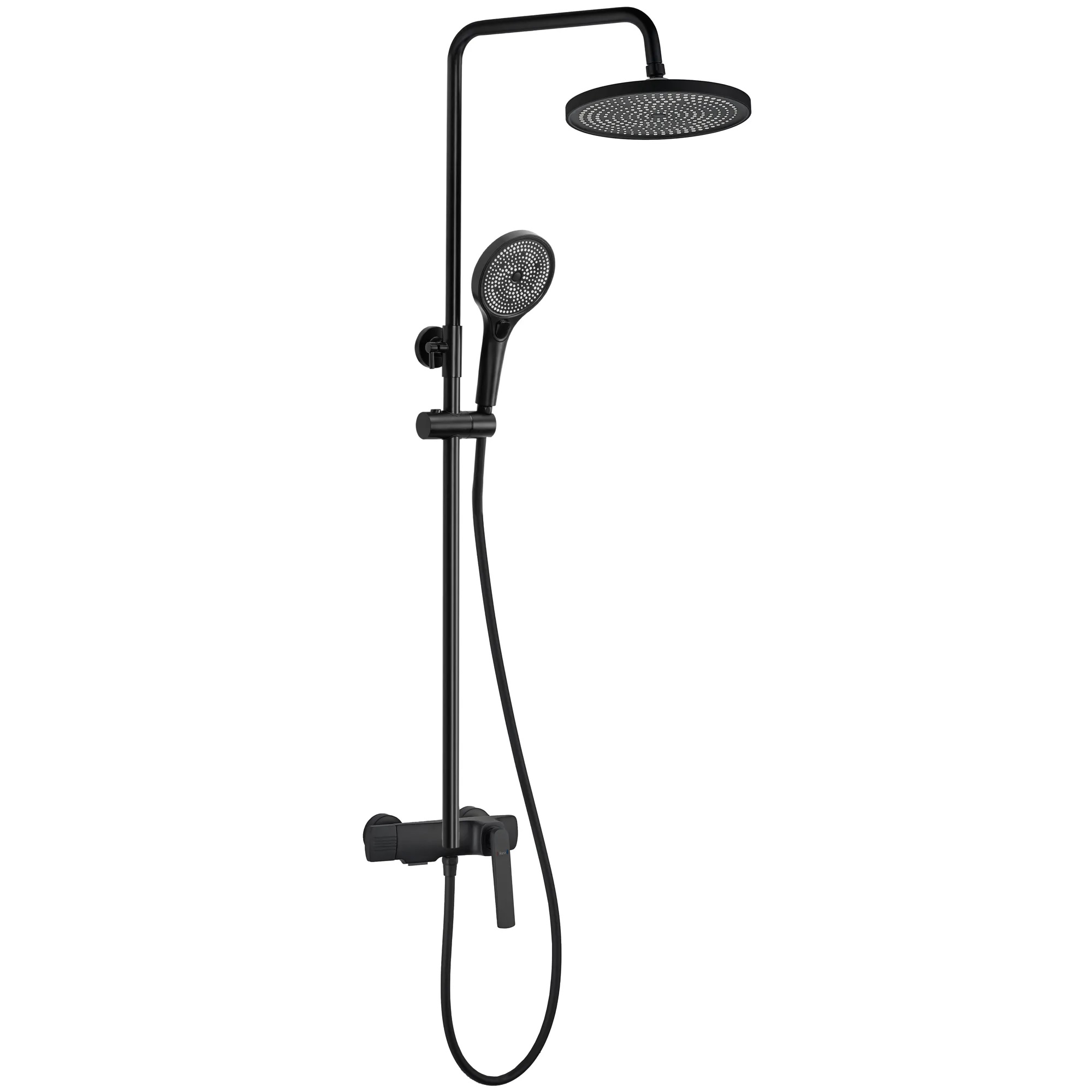 Rea Rebel set de duș perete cu duș de ploaie negru REA-P2416
