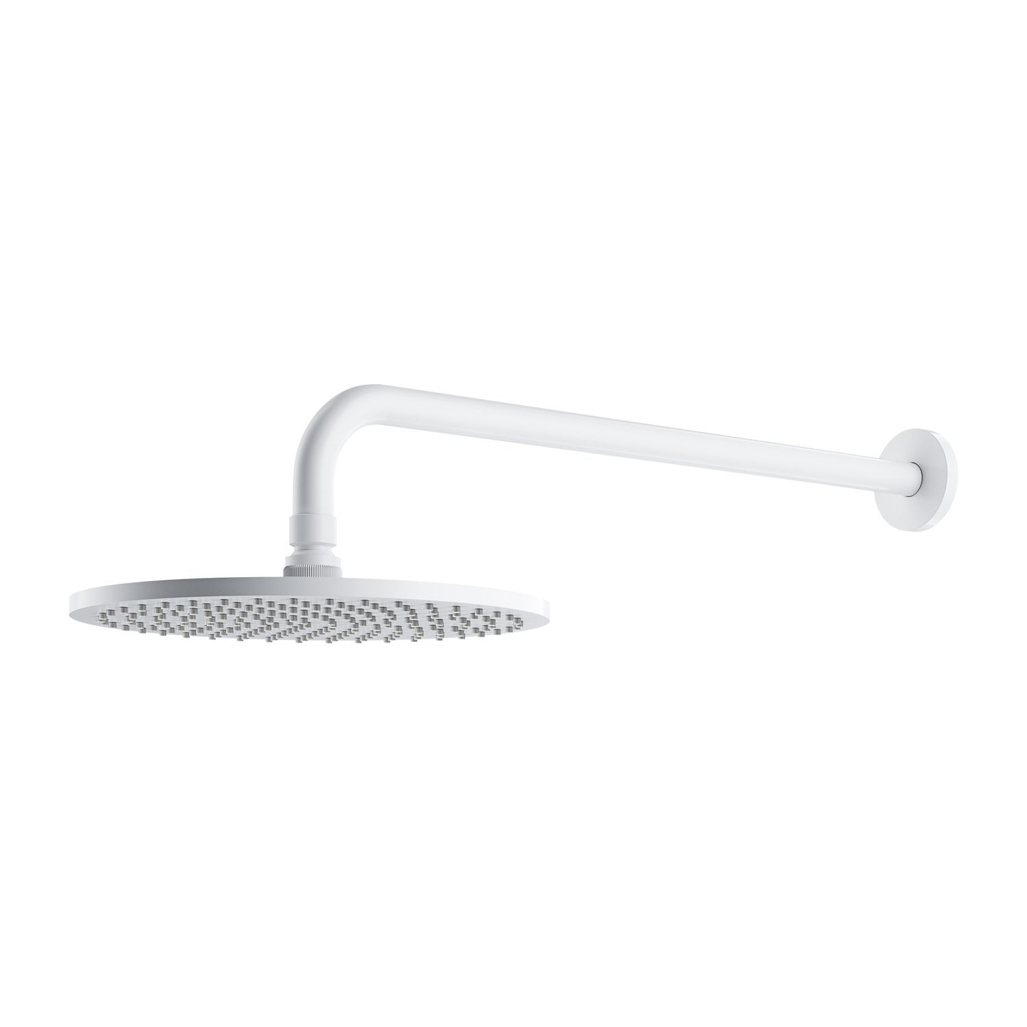 Omnires SlimLine cap de duș cu braț 25.4x25.4 cm rotund alb WGSET1WM