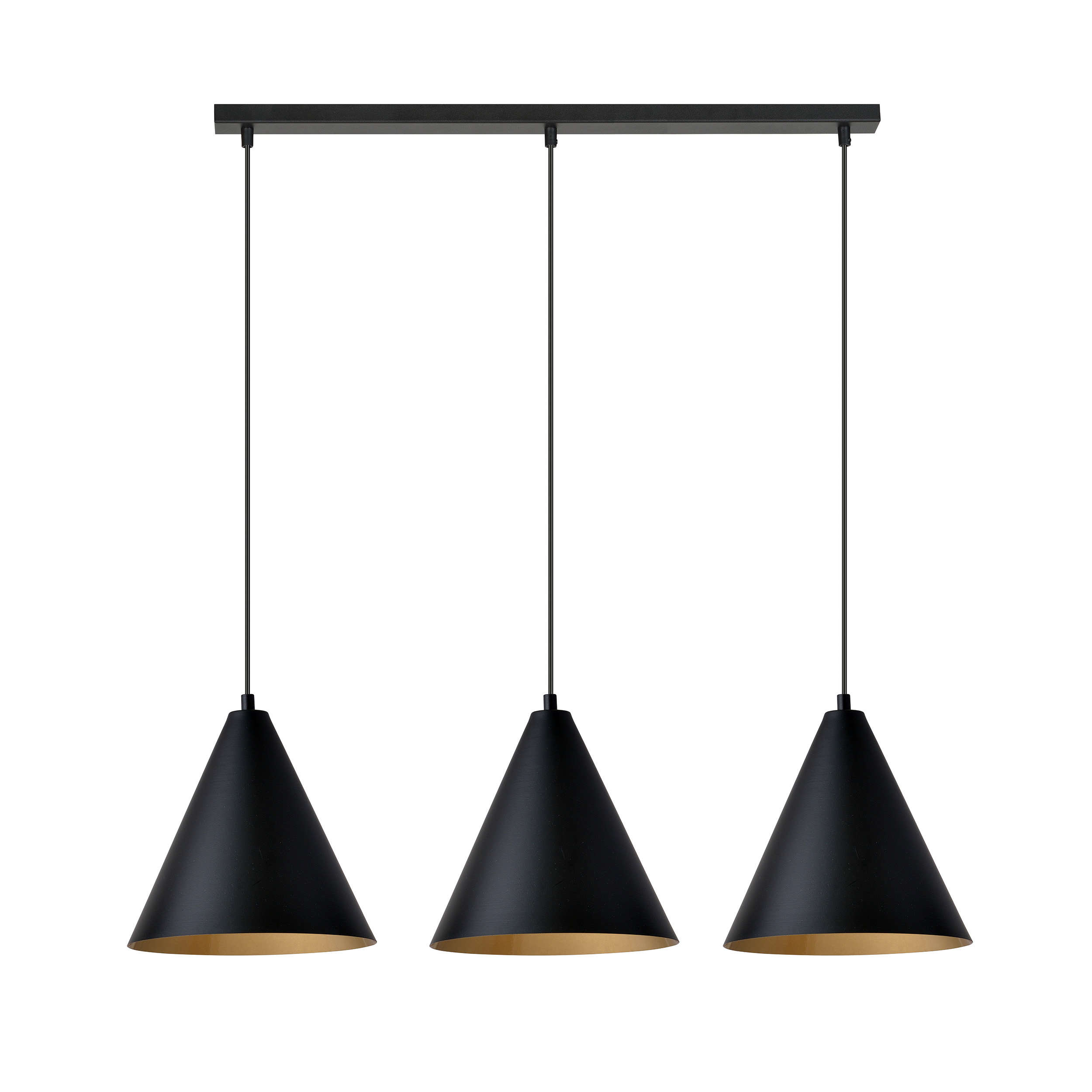 Emibig Rebel lampă suspendată 3x15 W negru-auriu 1271/3