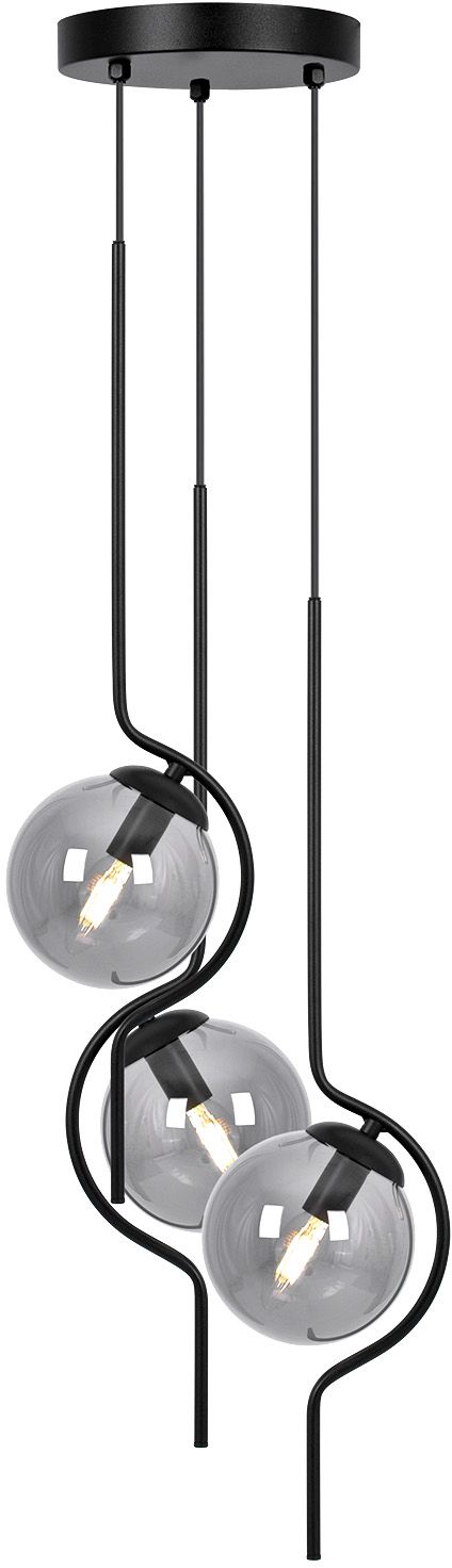 Kaja Neva lampă suspendată 3x40 W negru-grafit K-5333