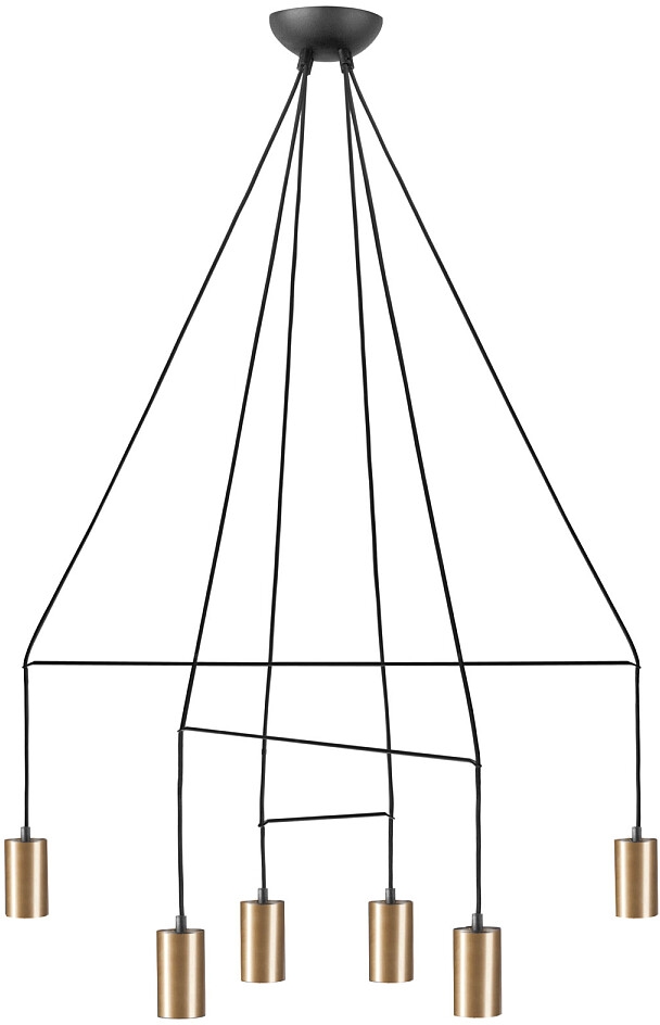 Nowodvorski Lighting Imbria lampă suspendată 6x10 W negru-alamă 7956
