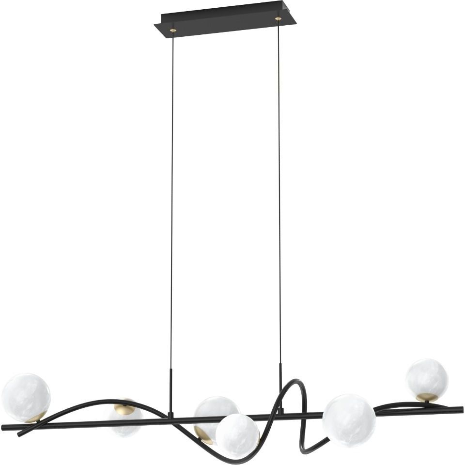 Zuma Line Nisyro lampă suspendată 6x3.5 W negru-auriu MD3145-6-EBGN