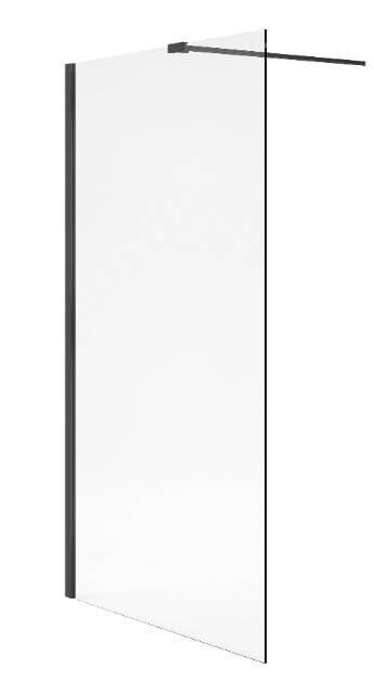 Excellent Vidoq perete cabină de duș walk-in 120 cm negru mat/sticla transparentă KAEX.1506.1200.LP.BL