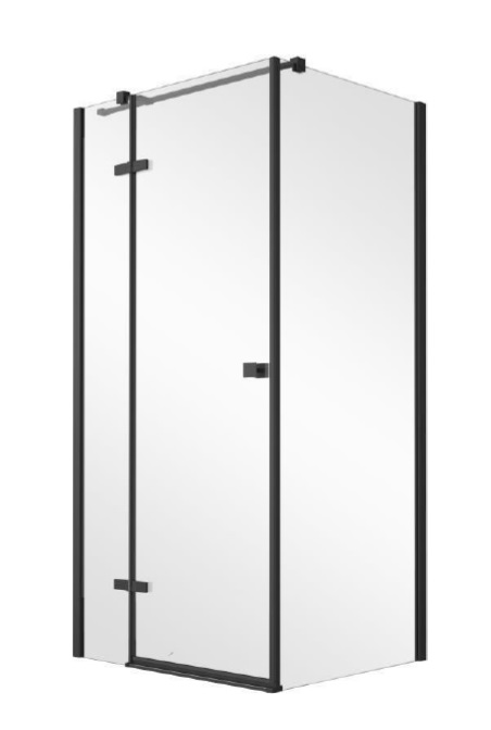 Besco Pixa Black cabină de duș 100x90 cm dreptunghiular negru mat/sticlă transparentă PPL-109-195B