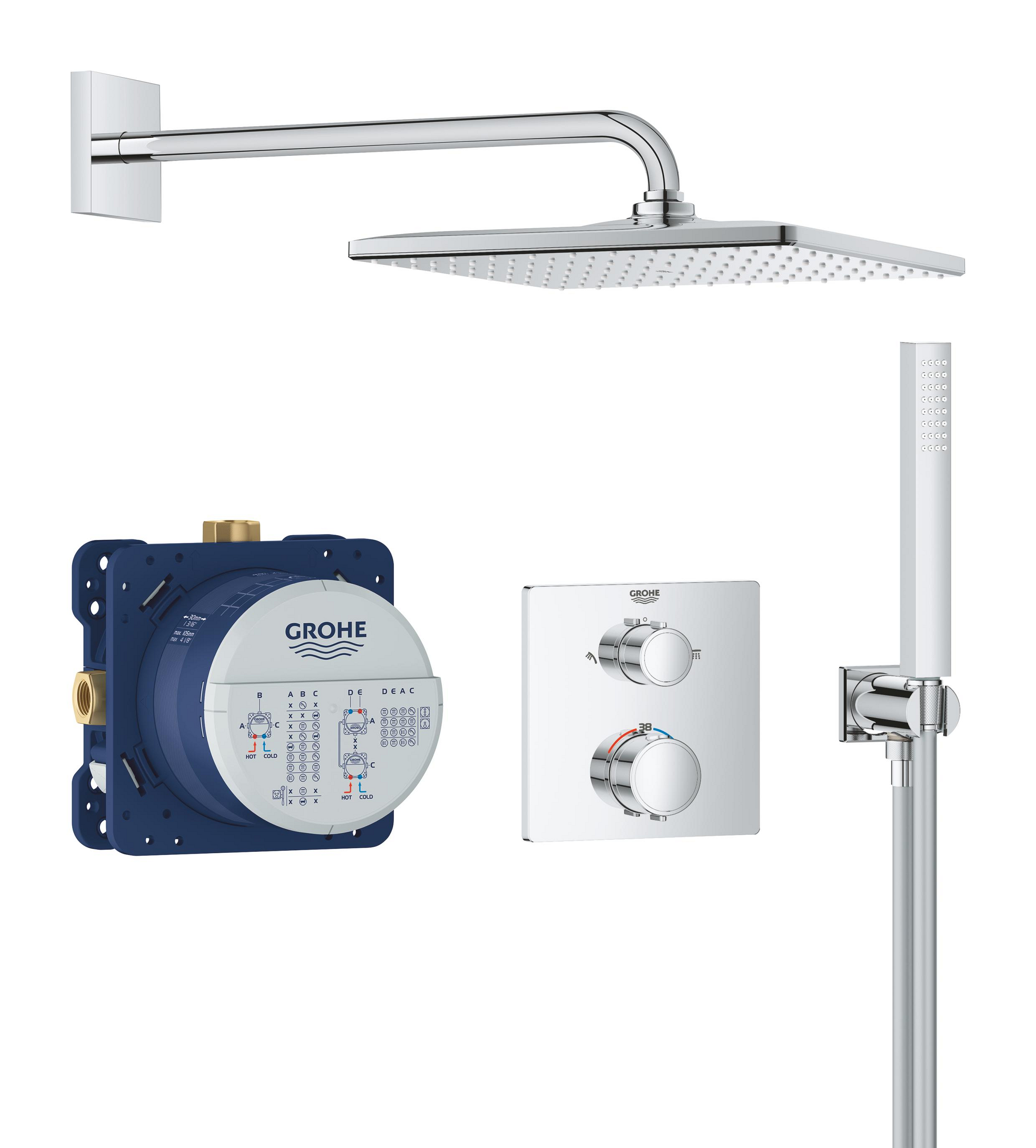 Grohe Vitalio Start set de duș ascuns cu termostat da crom 34881000