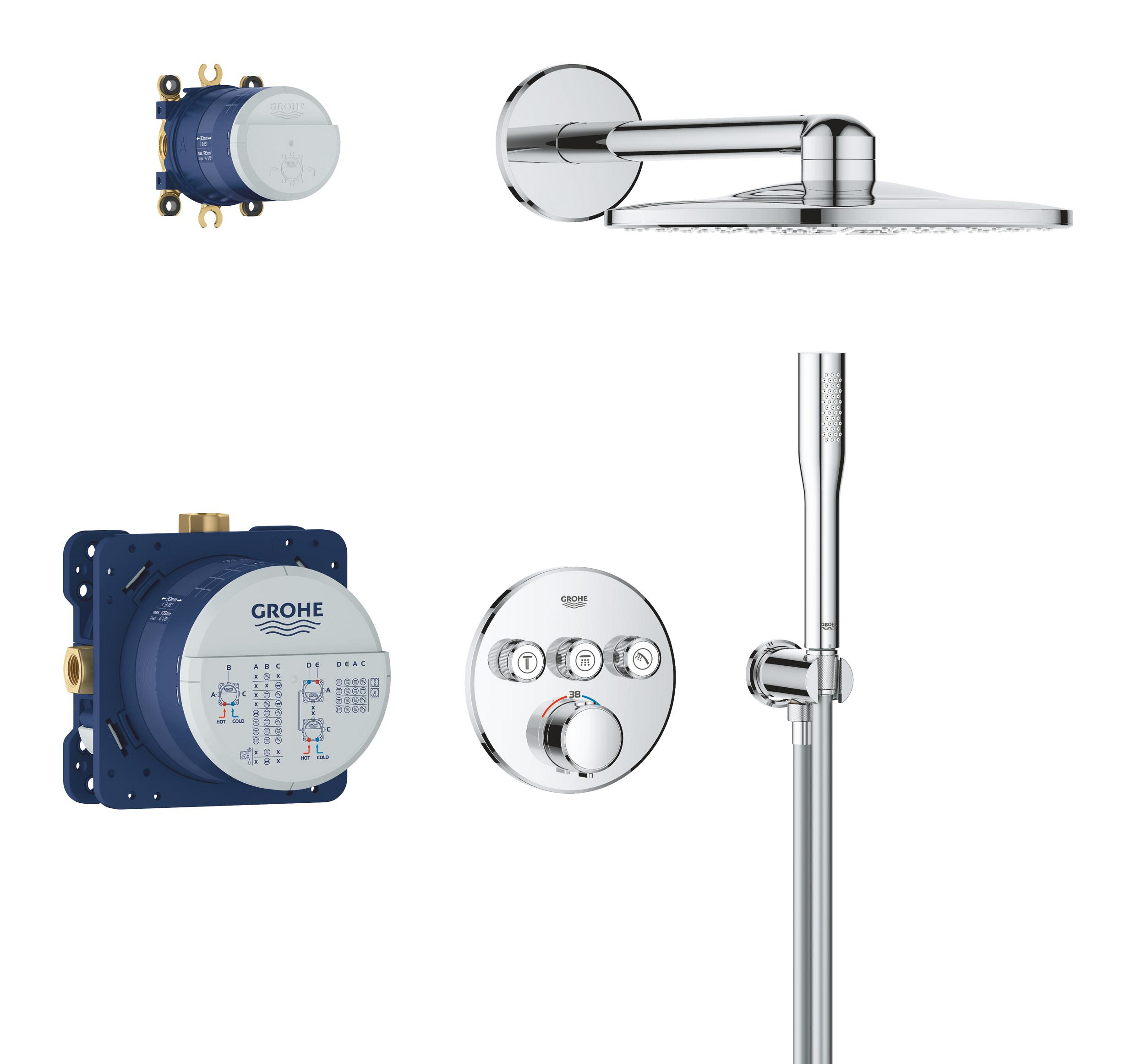 Grohe Precision Smartcontrol set de duș ascuns cu termostat da crom 34874000