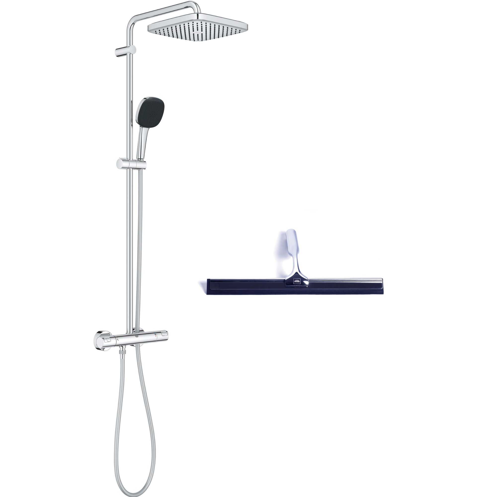 Set set de duș Grohe Vitalio Comfort 26696001, racletă de apă Grohe 4067393055617