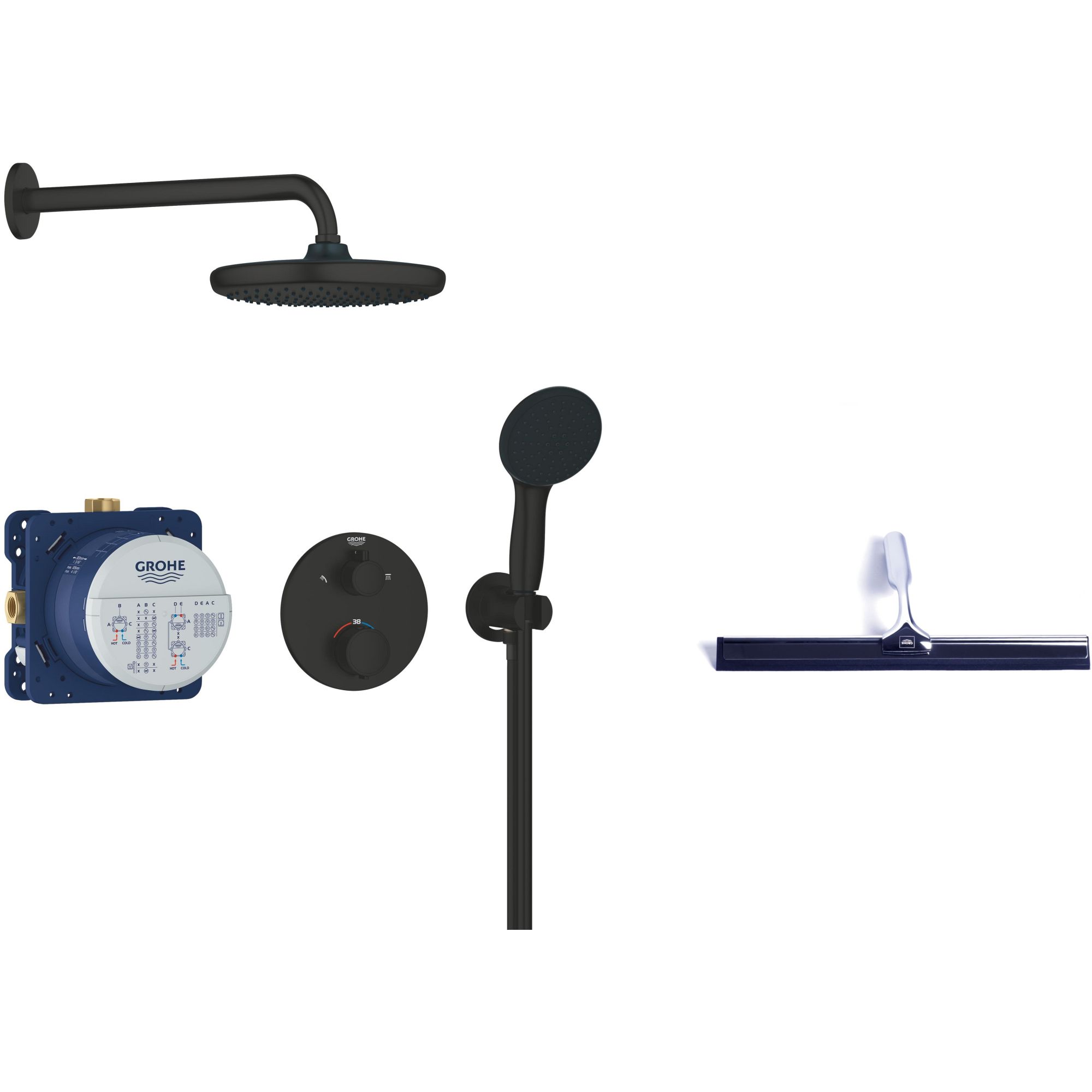 Set set de duș Grohe Vitalio Start 348832430, racletă de apă Grohe 4067393055617