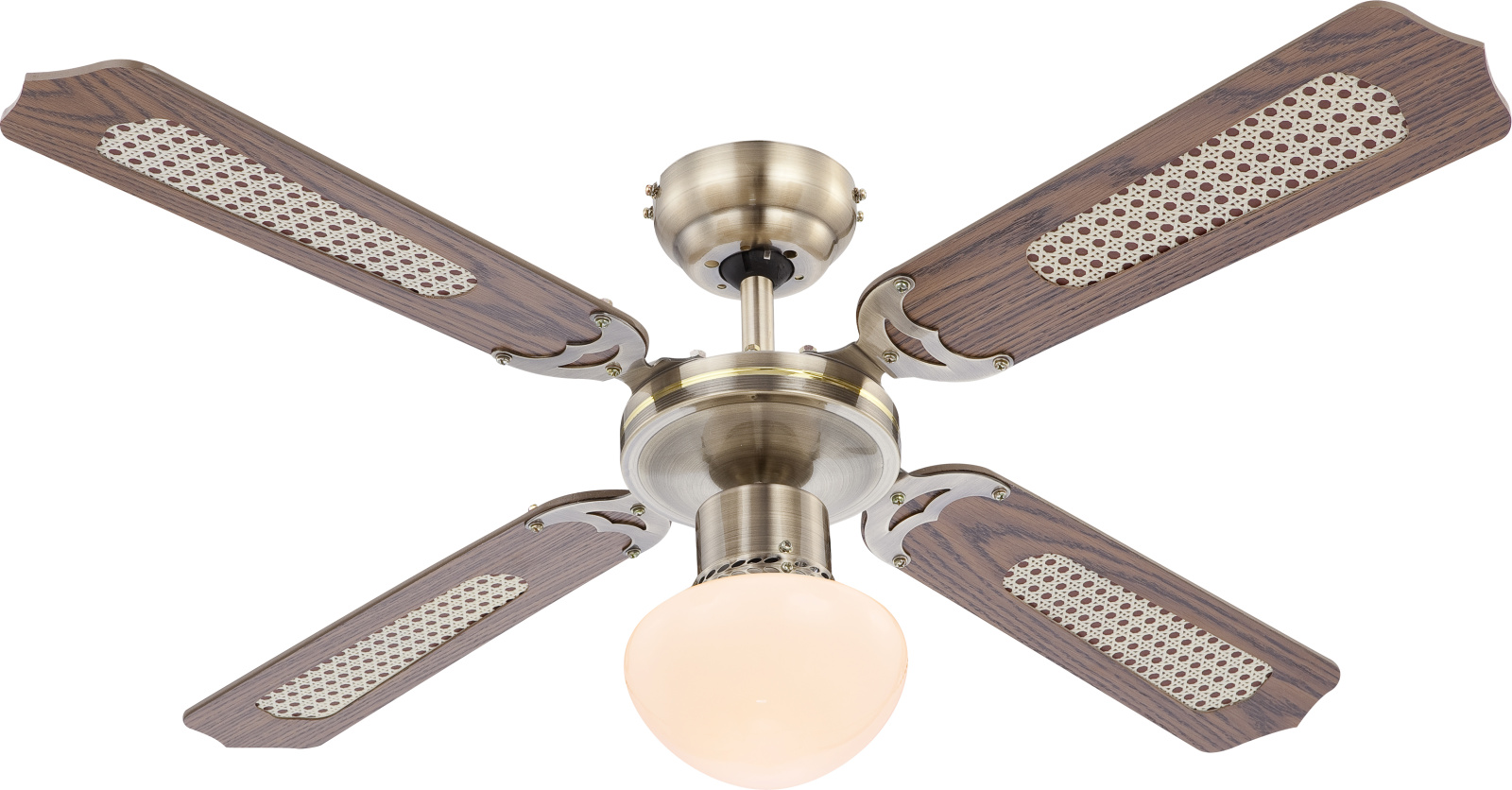 Globo Lighting Champion lampă-ventilator de tavan 1x60 W alb-alamă-lemn 0309