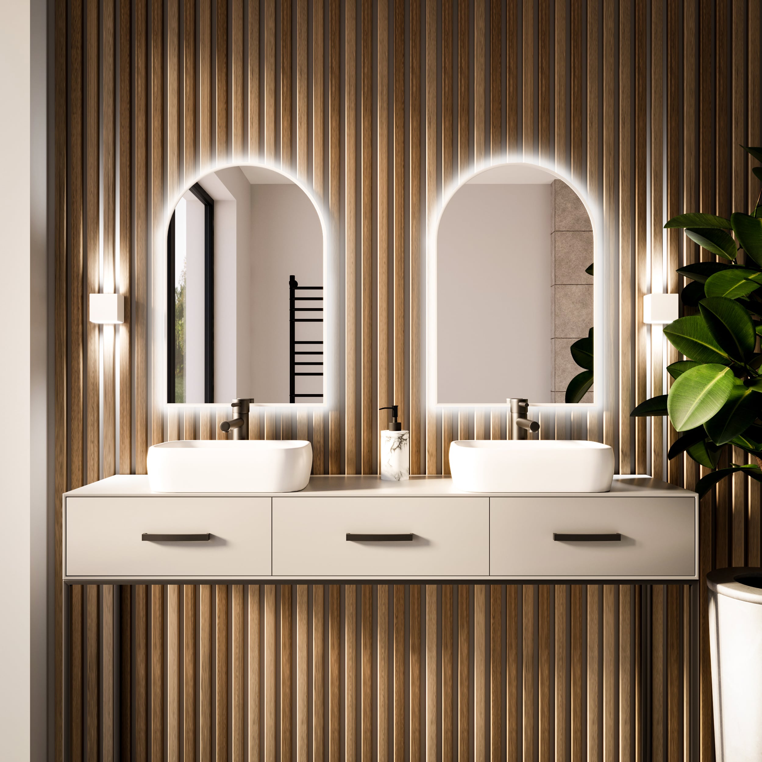 Baltica Design Tiny Border Pastille Cut oglindă 60x140 cm cu iluminare alb 5904107929385