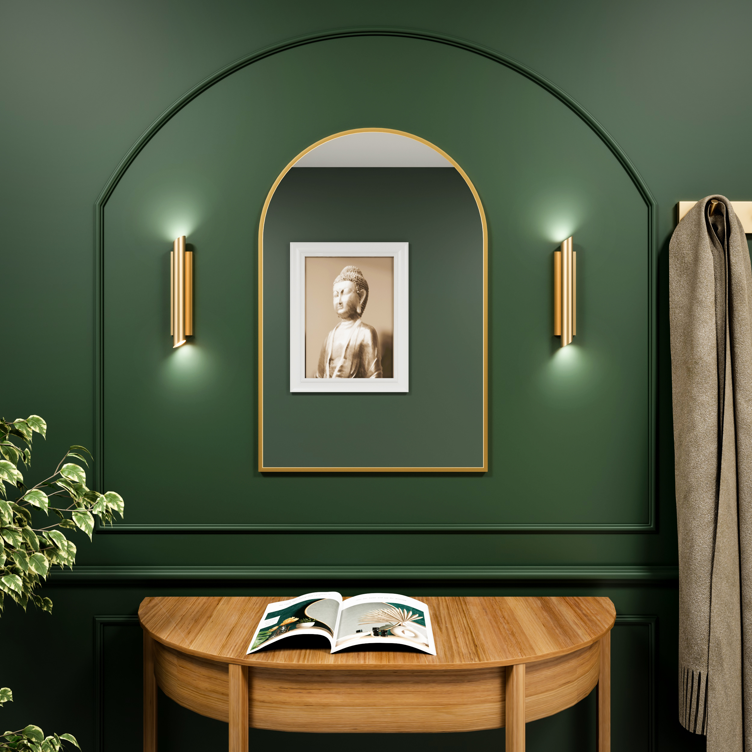 Baltica Design Tiny Border Pastille Cut oglindă 40x150 cm auriu 5904107925035