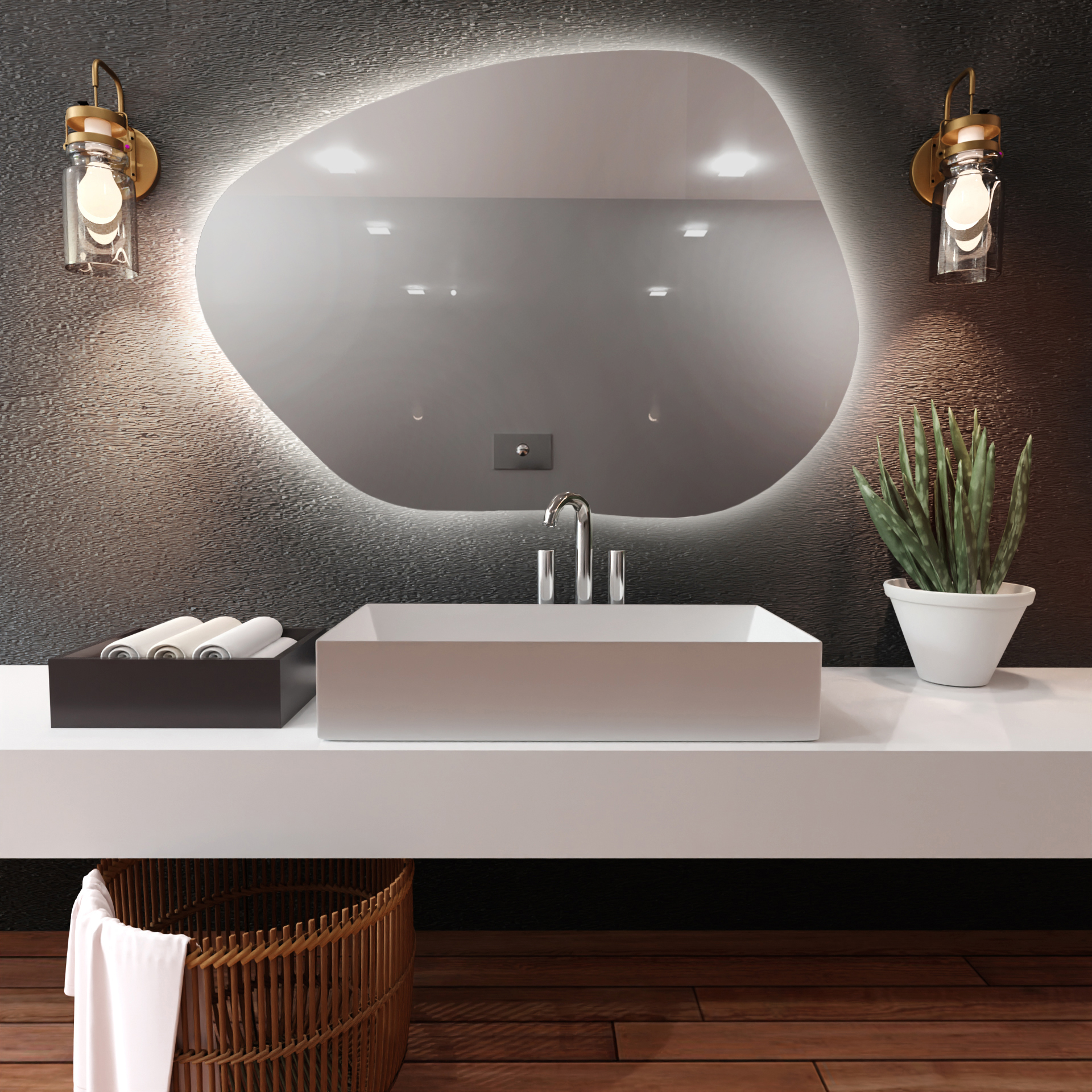 Baltica Design Bright Stain I oglindă 100x72 cm cu iluminare 5904107914435