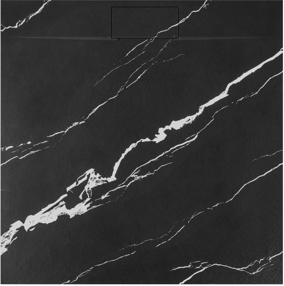 Rea Bazalt Carrara Black cădiță de duș pătrată 90x90 cm negru REA-K7003