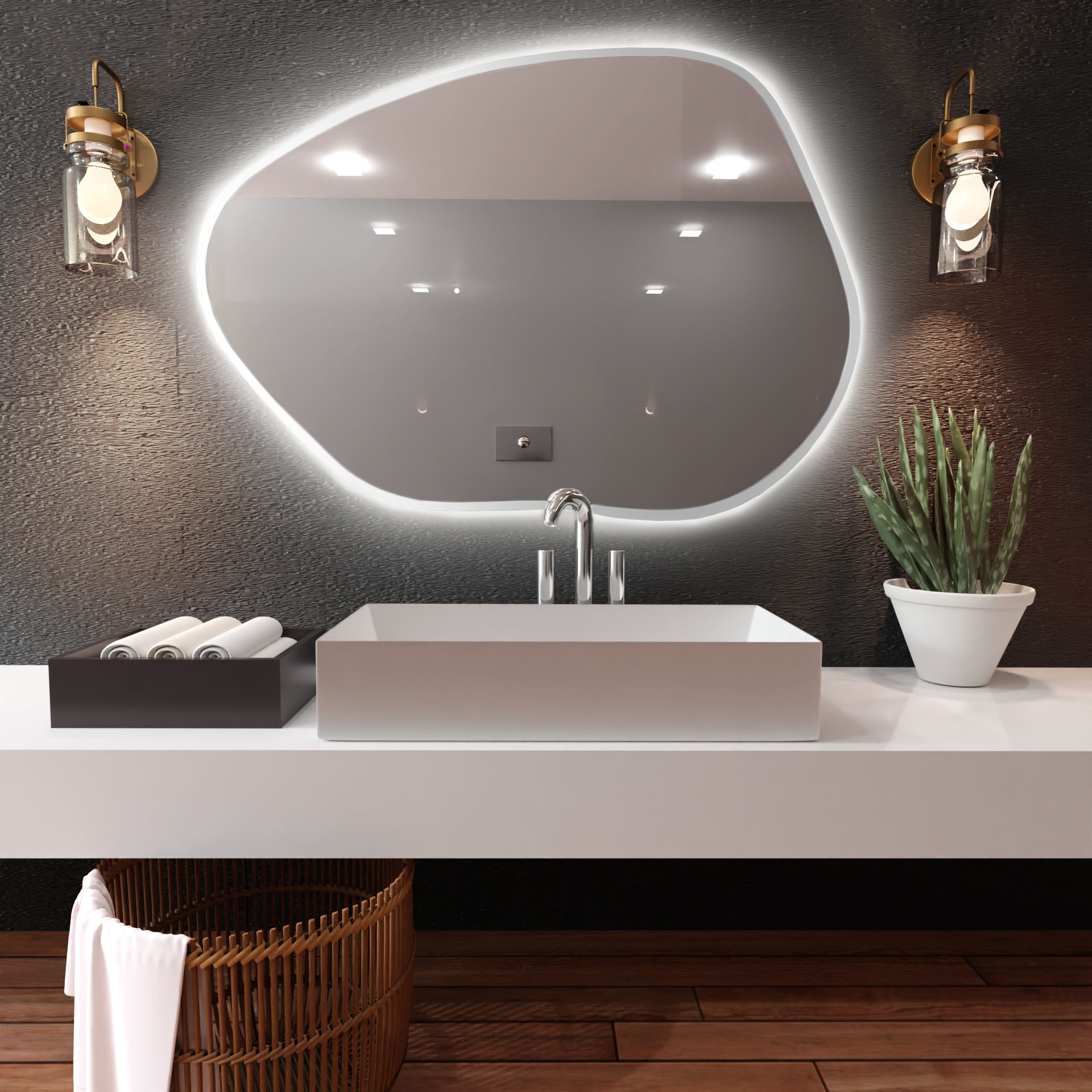 Baltica Design Bright Stain I oglindă 100x72 cm cu iluminare alb 5904107918662