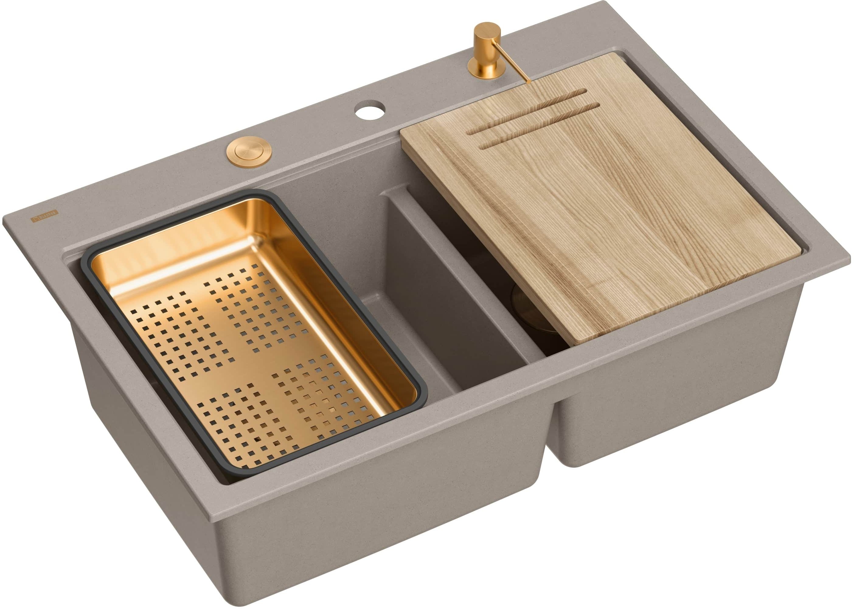 Quadron Marc 120 chiuveta graniteq 76x50 cm bej HQC7650U4_PVDC1