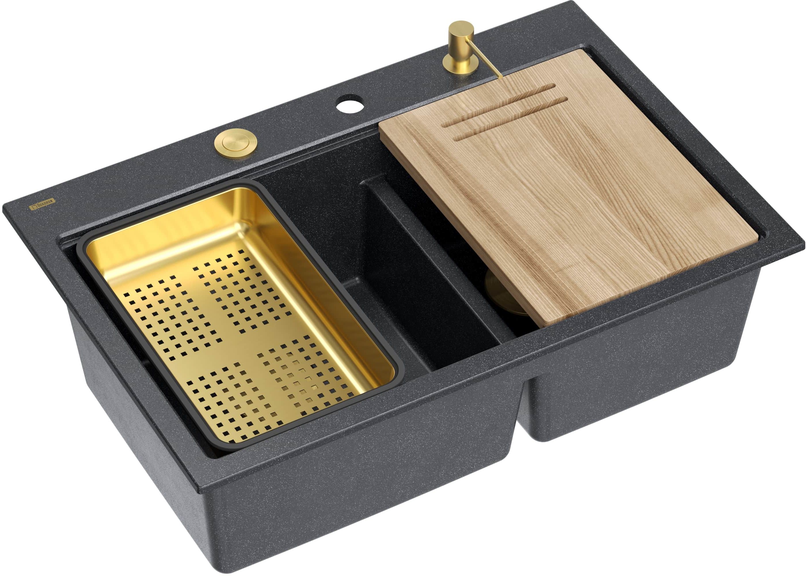 Quadron Marc 120 chiuveta graniteq 76x50 cm negru HQC7650U8_PVDG1