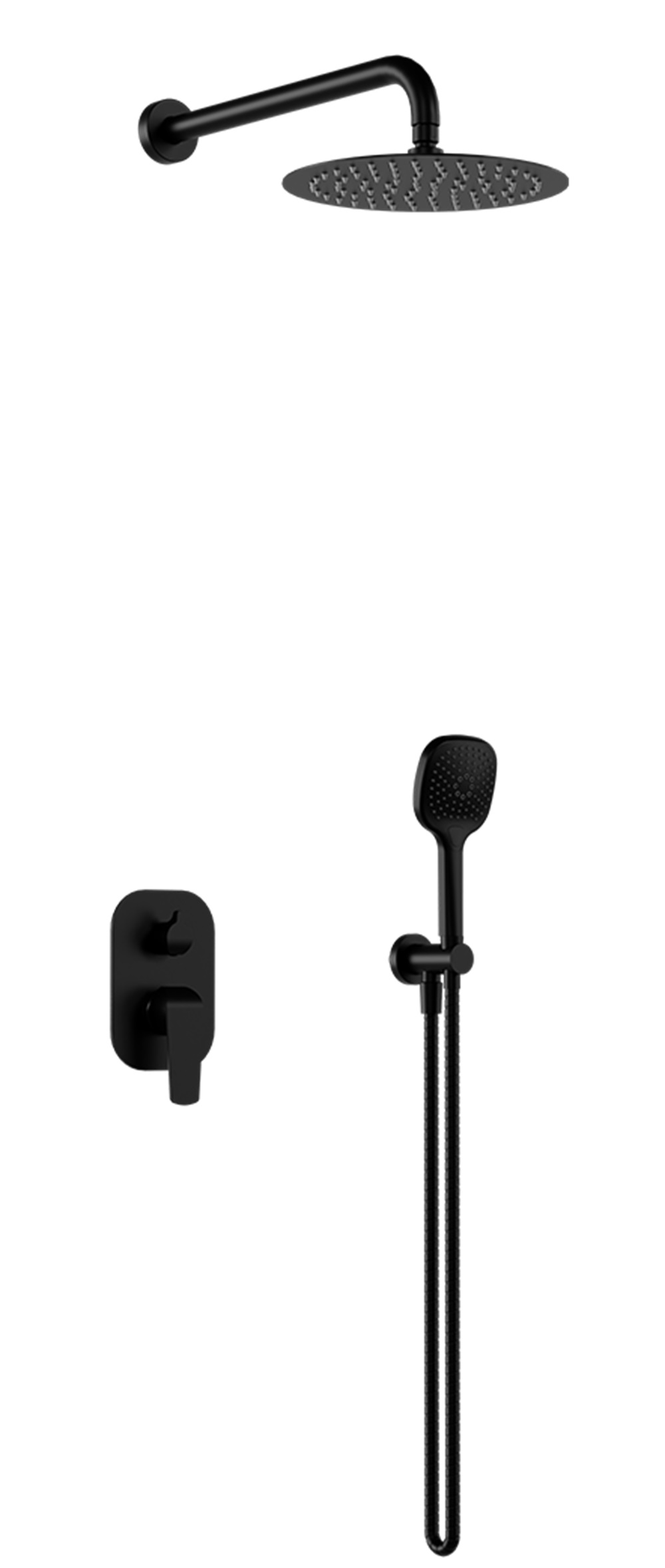 Excellent Clever 2.0 set de duș ascuns cu duș de ploaie negru AREX.SET4145BS