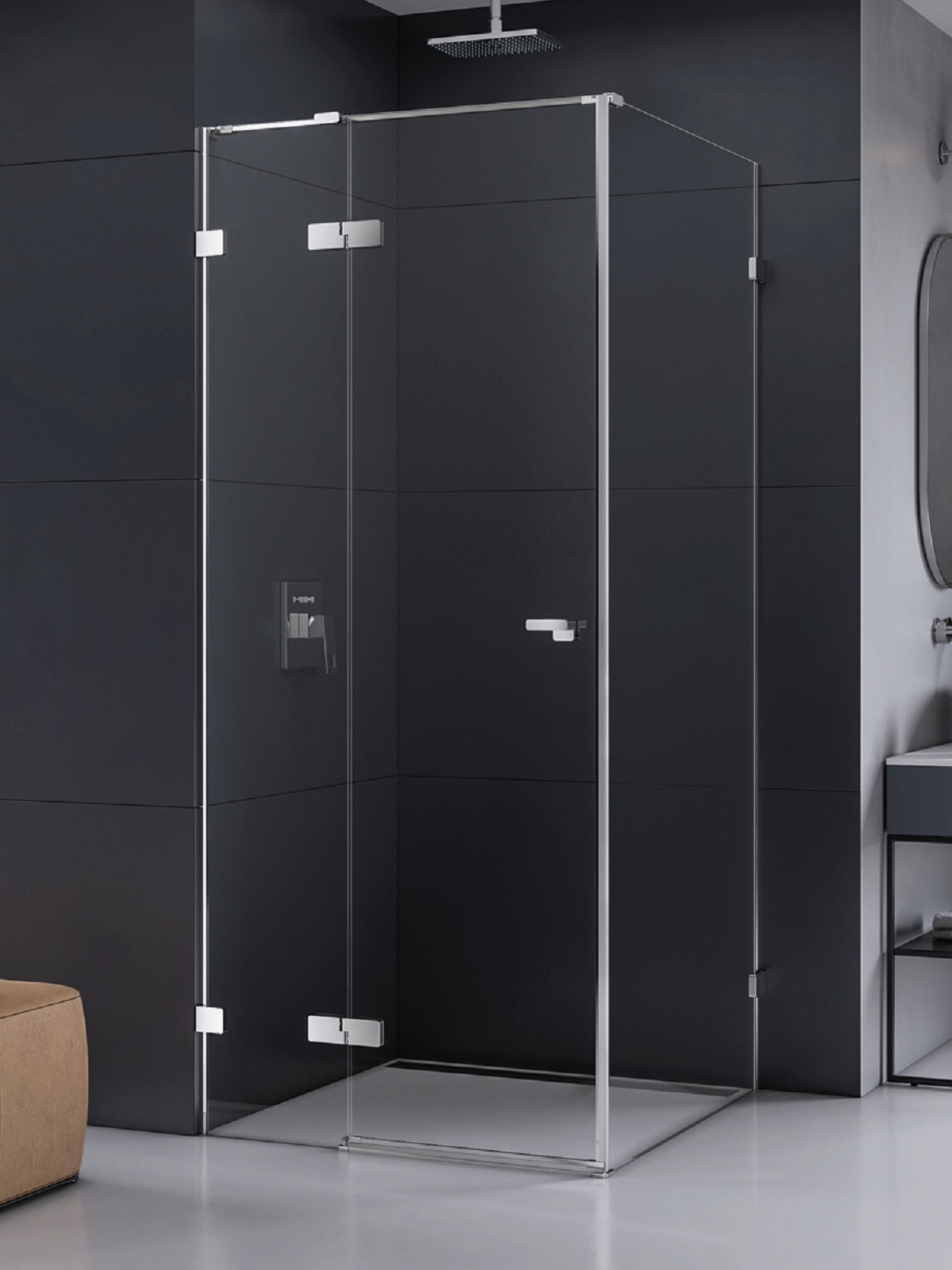 New Trendy Eventa cabină de duș 90x70 cm dreptunghiular crom luciu/sticlă transparentă EXK-4474