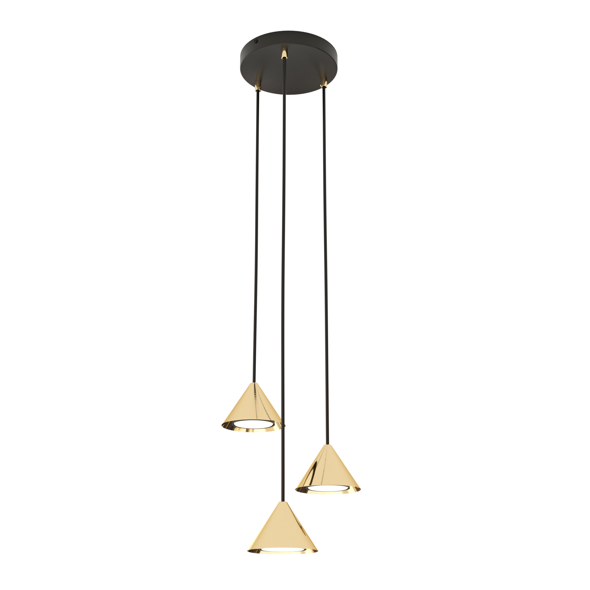 Emibig Elit lampă suspendată 3x10 W negru-auriu 13293PREM