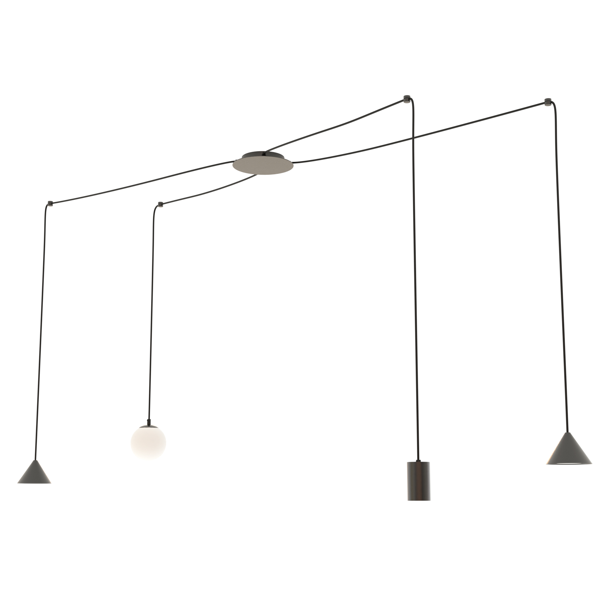 Emibig Fuji lampă suspendată 4x10 W negru 13494