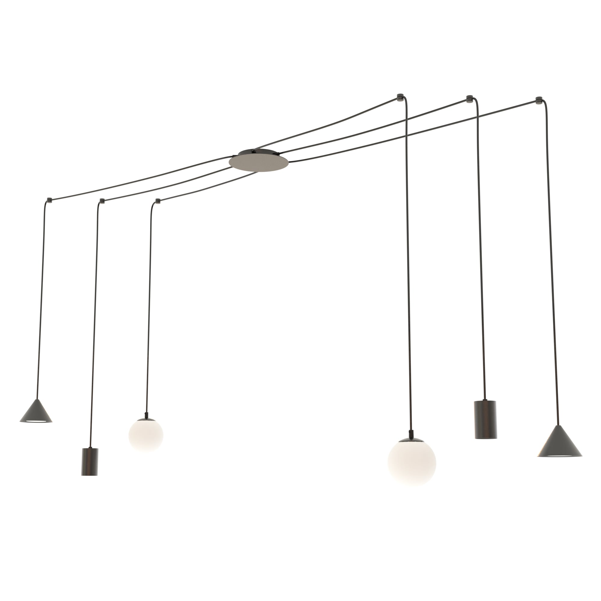 Emibig Fuji lampă suspendată 6x0 W negru 13496
