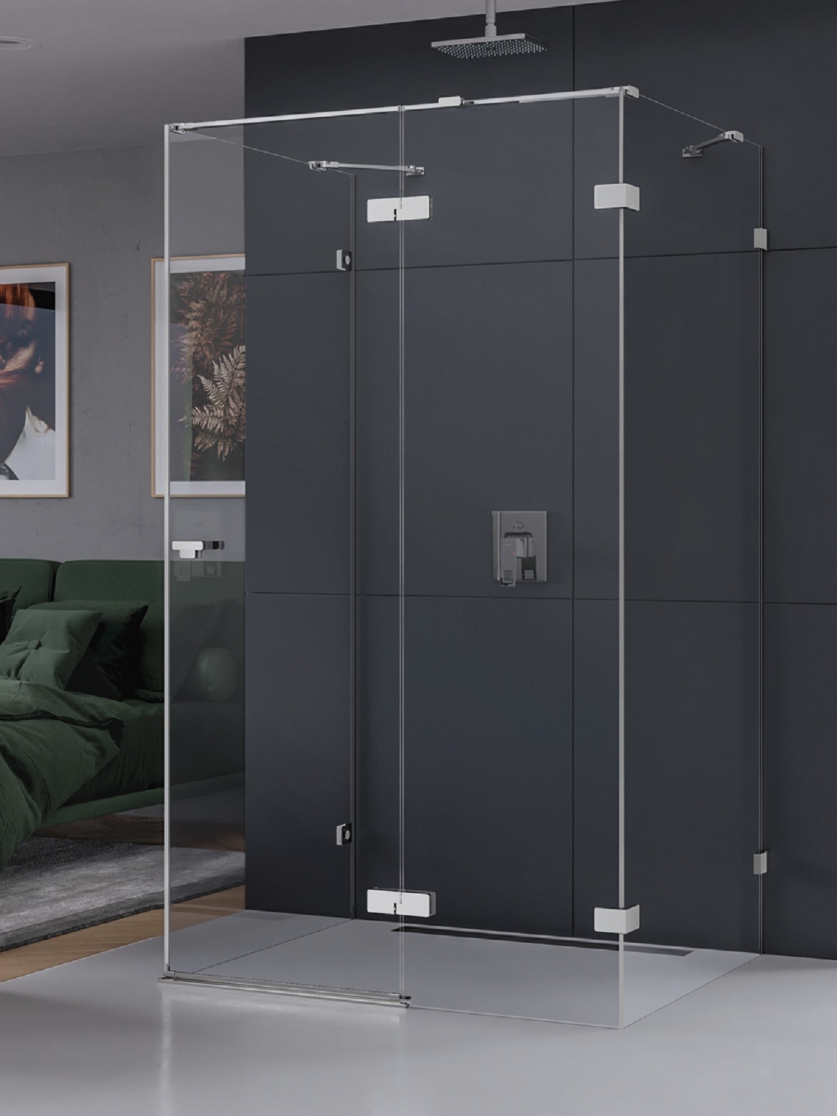 New Trendy Eventa cabină de duș 100x80 cm dreptunghiular crom luciu/sticlă transparentă EXK-4584