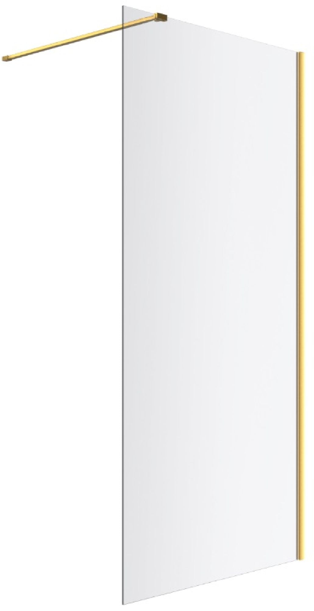 Excellent Vidoq perete cabină de duș walk-in 100 cm auriu periat/sticla transparentă KAEX.1506.1000.LP.GB