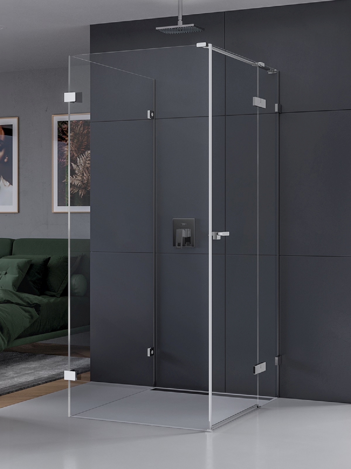 New Trendy Eventa cabină de duș 100x90 cm pătrat crom luciu/sticlă transparentă EXK-4612