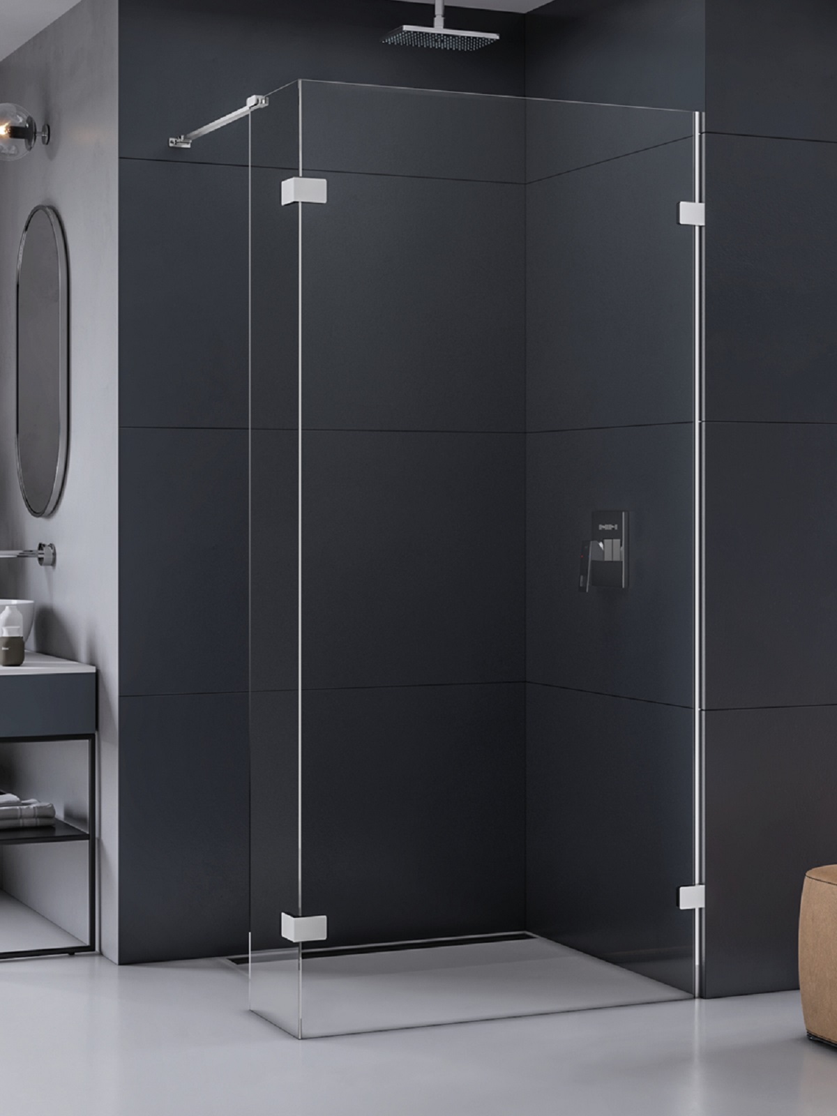 New Trendy Eventa perete cabină de duș walk-in 130 cm crom luciu/sticla transparentă EXK-4635
