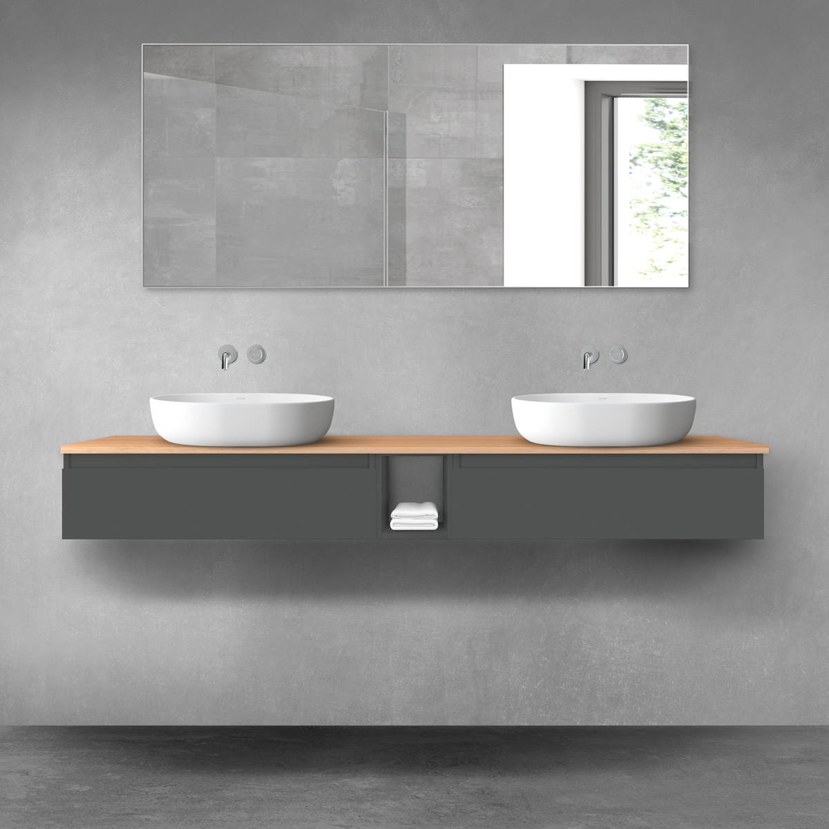 Set dulap Oltens Vernal 60010400, blat Oltens Vernal 63009060, 60020400