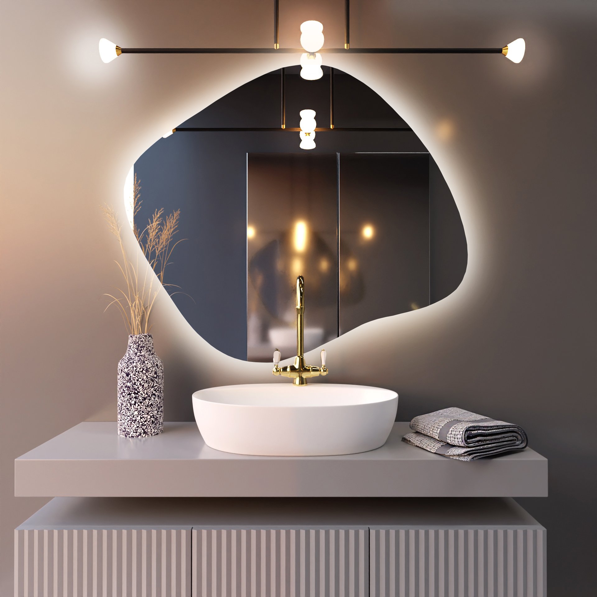 Baltica Design Bright Stain III oglindă 100x86 cm cu iluminare 5904107915500