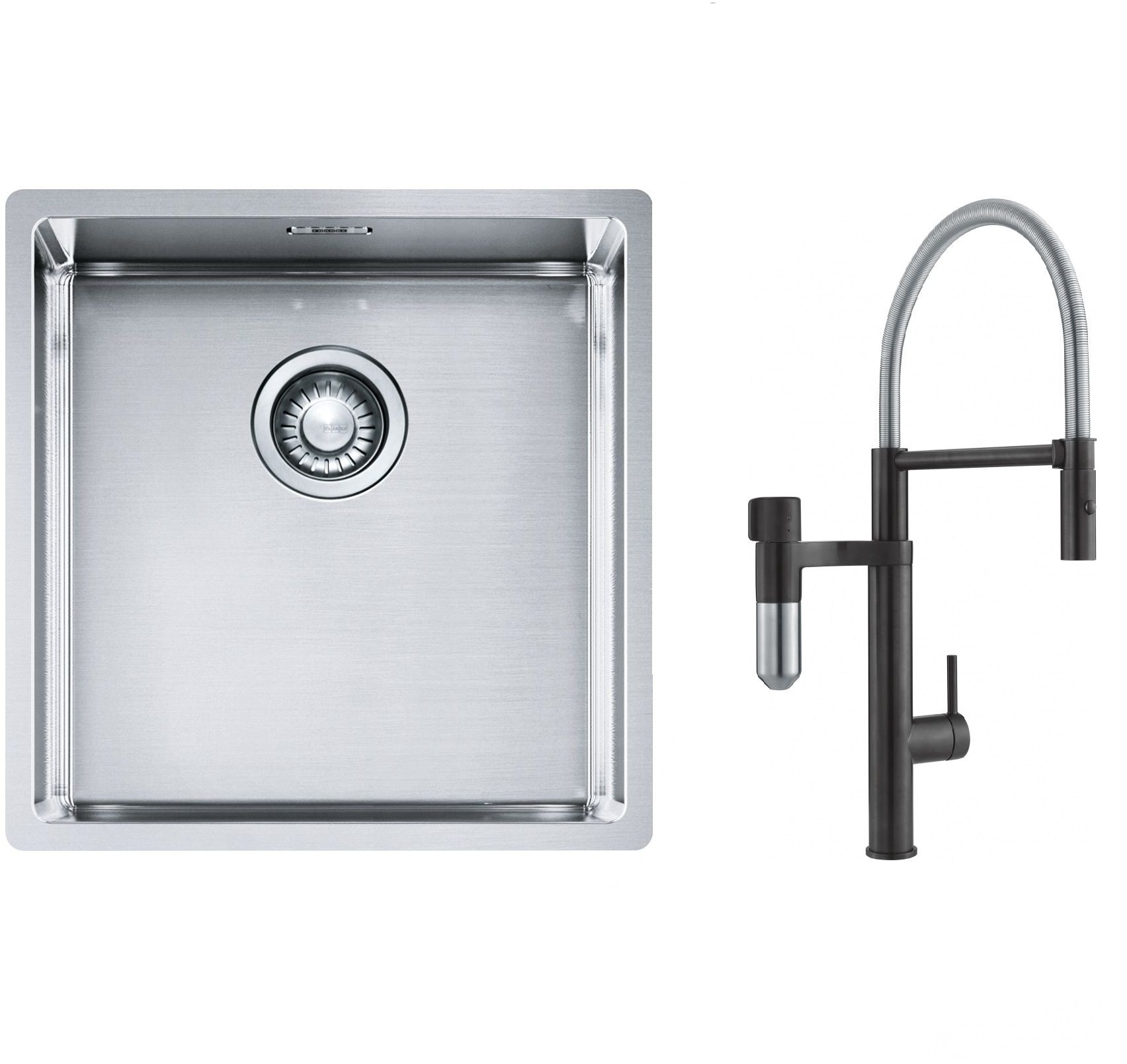 Set baterie bucătărie Franke Vital Semi-Pro 120.0621.313, chiuveta din otel Franke Box 127.0453.654