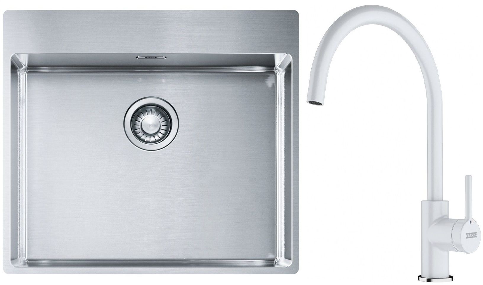 Set chiuveta din otel Franke Box 127.0369.295, baterie bucătărie Franke Lina 115.0626.024