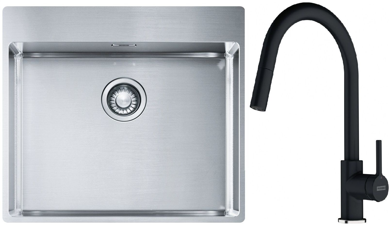 Set chiuveta din otel Franke Box 127.0369.295, baterie bucătărie Franke Lina 115.0626.055