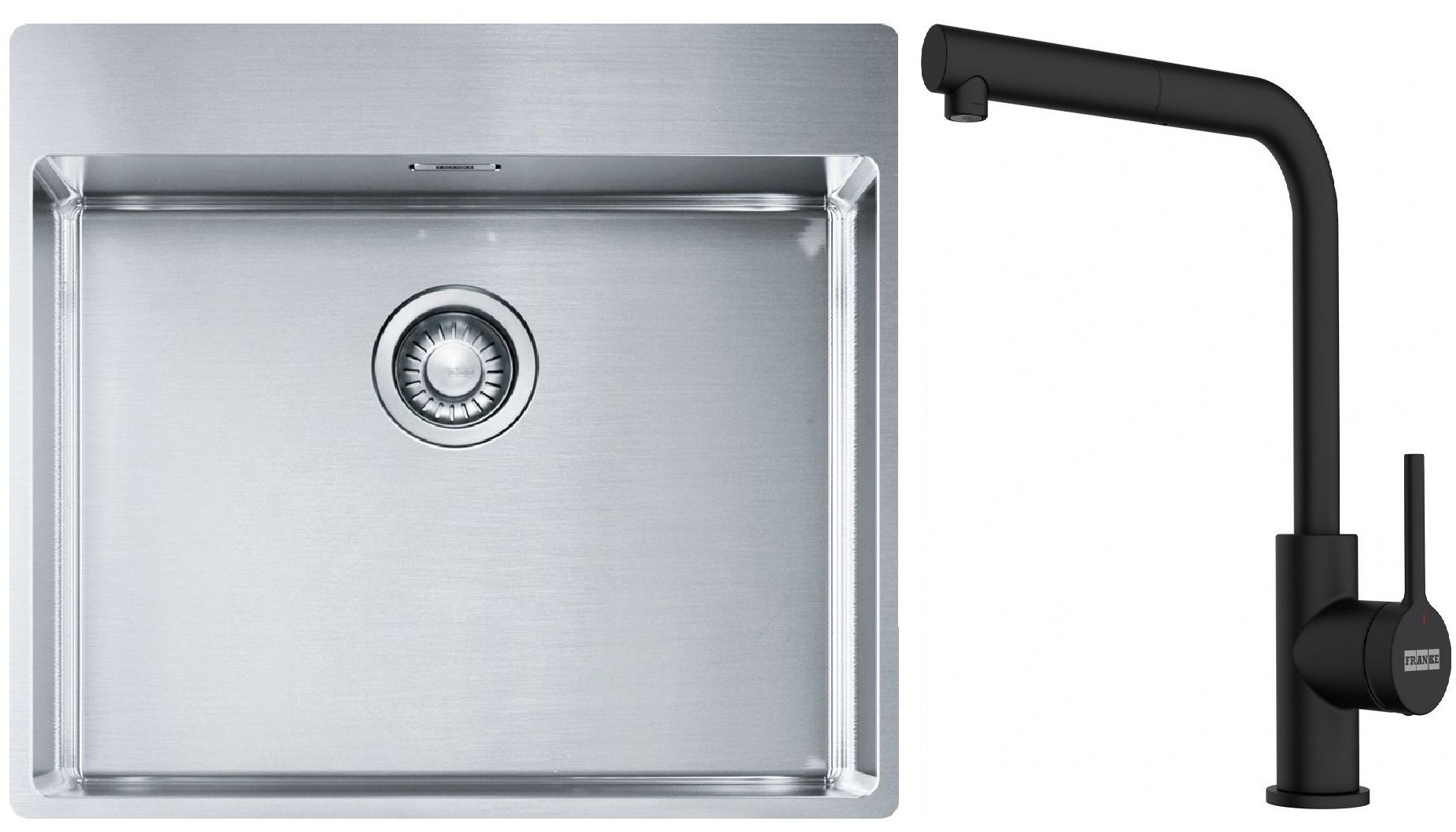 Set chiuveta din otel Franke Box 127.0369.295, baterie bucătărie Franke Lina 115.0712.435
