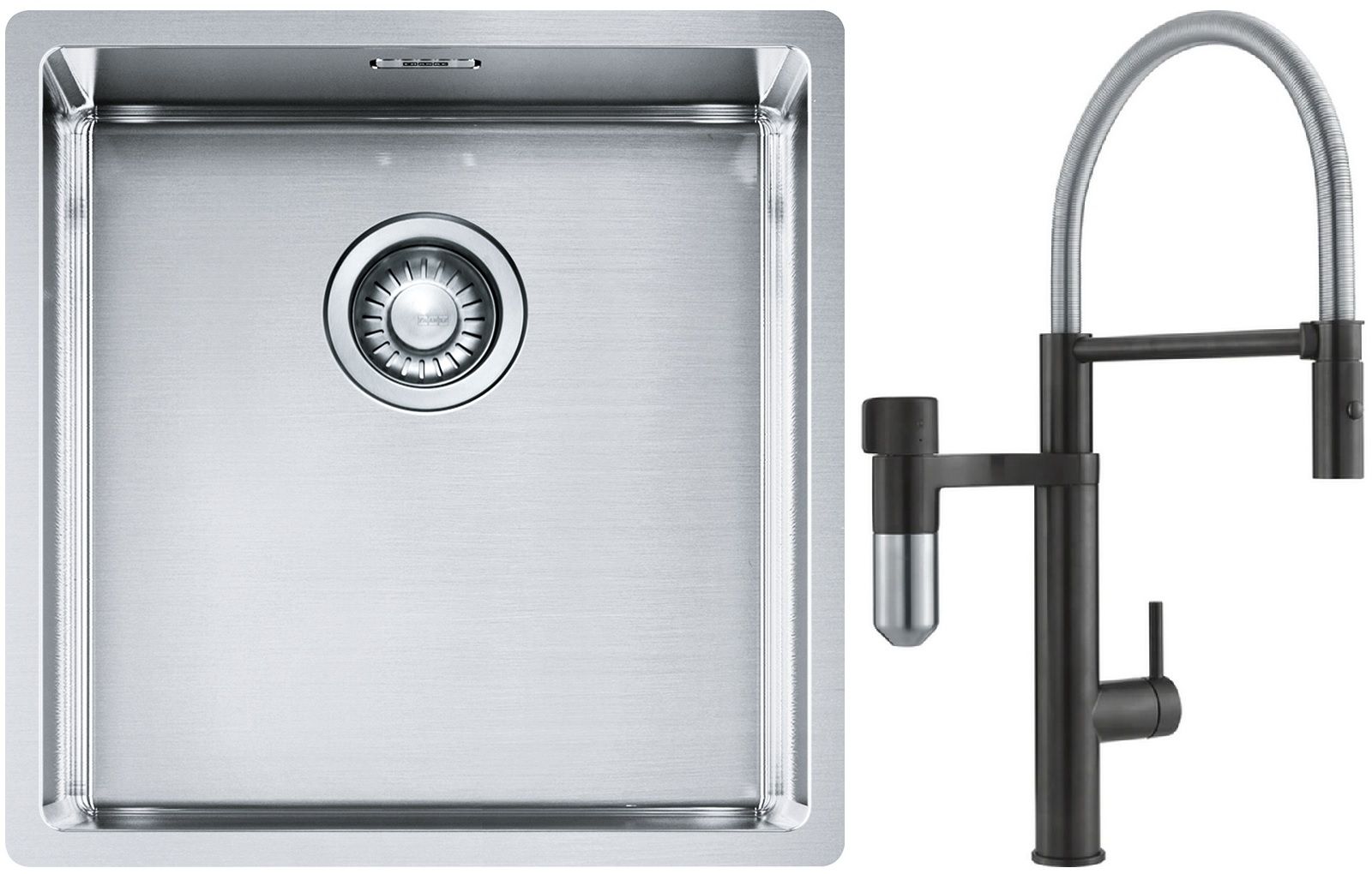 Set baterie bucătărie Franke Vital Semi-Pro 120.0621.313, chiuveta din otel Franke Box 127.0453.654