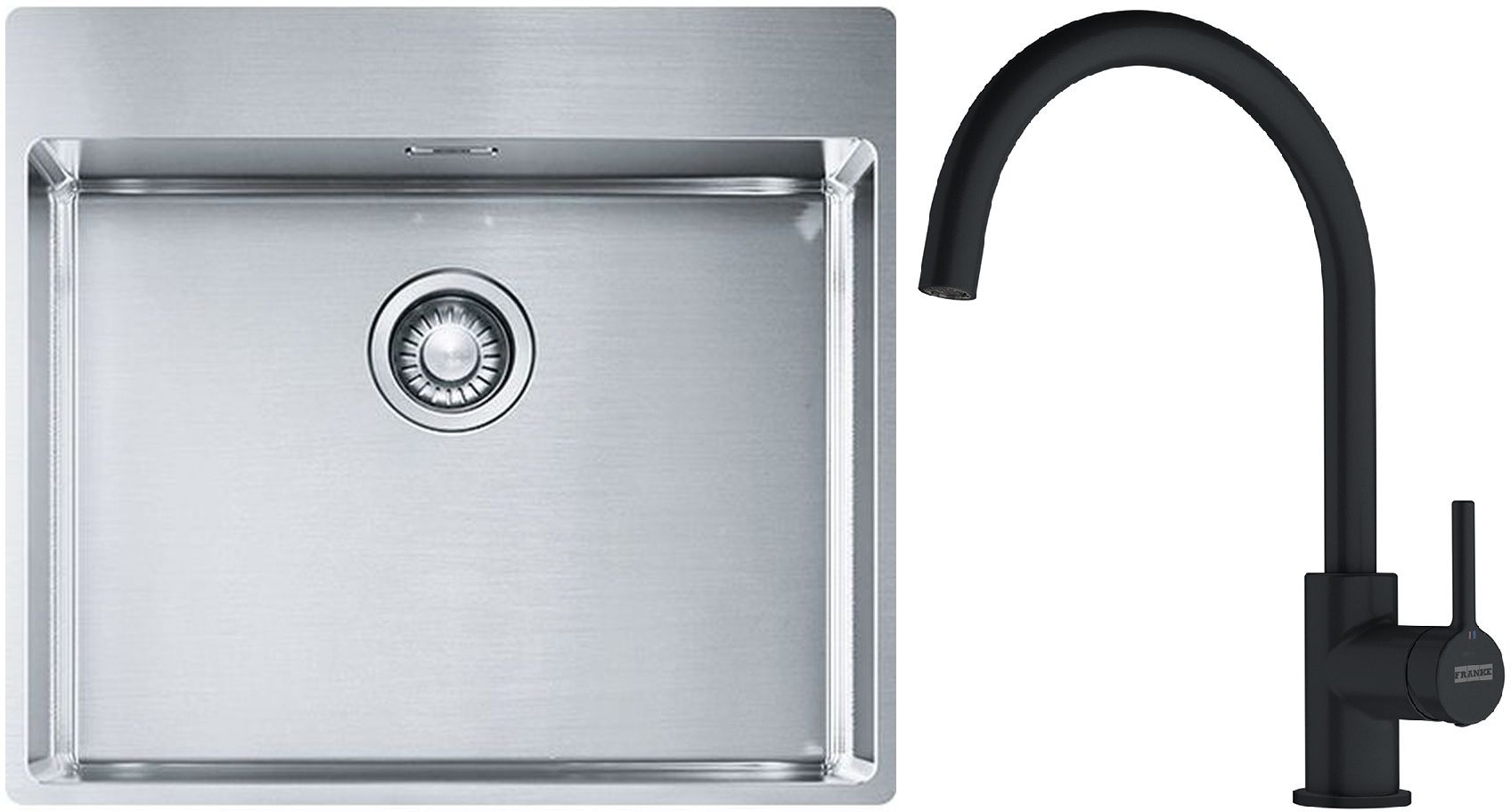 Set chiuveta din otel Franke Box 127.0369.295, baterie bucătărie Franke Lina 115.0626.019