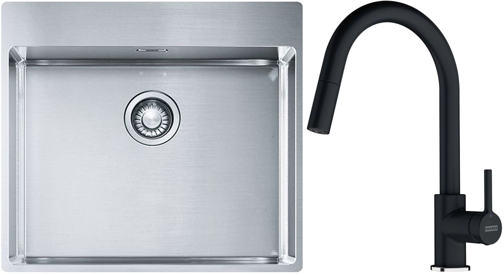 Set chiuveta din otel Franke Box 127.0369.295, baterie bucătărie Franke Lina 115.0626.055